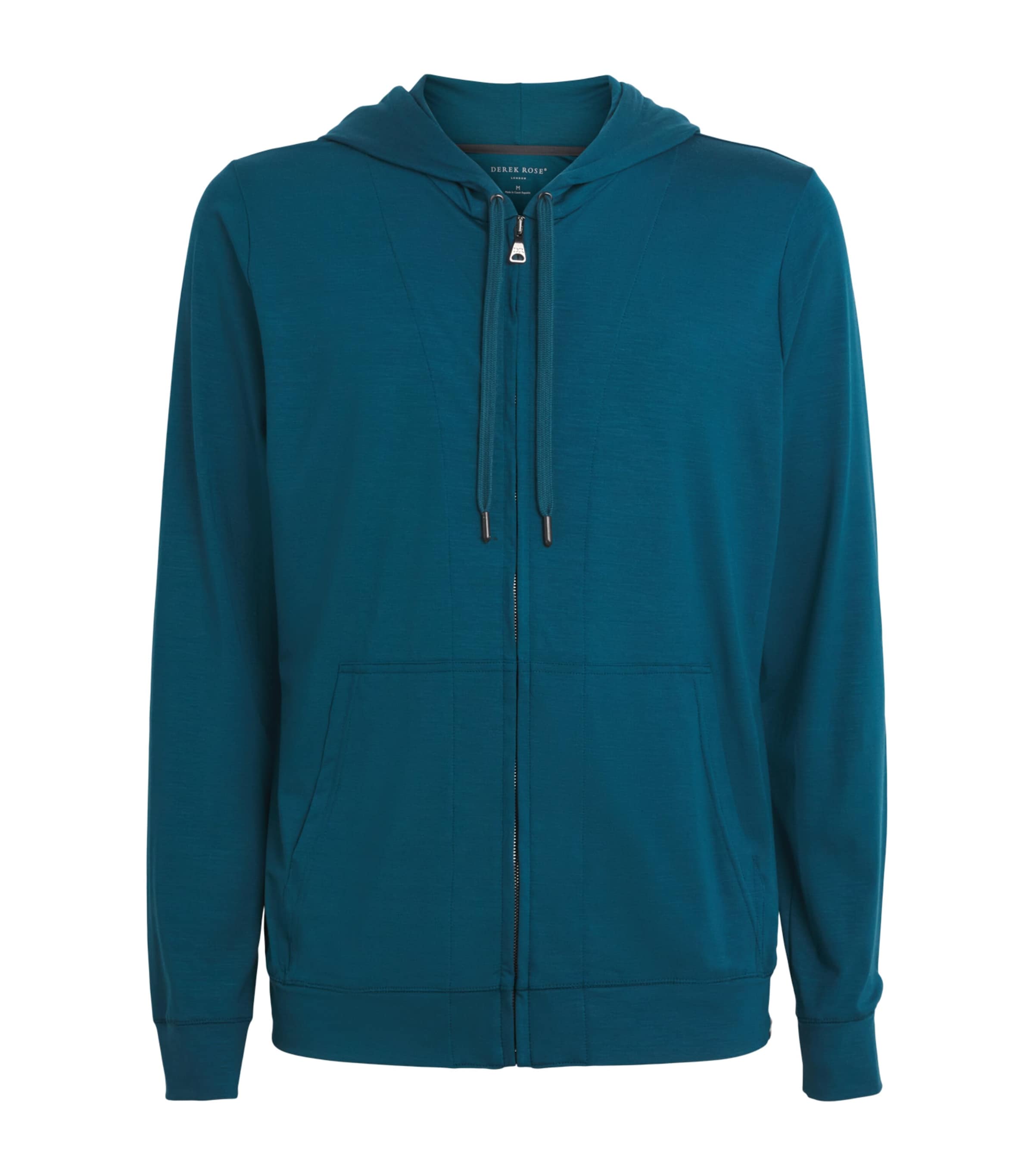 Derek Rose Mens Micromodal Basel Hoodie Tea Image 1