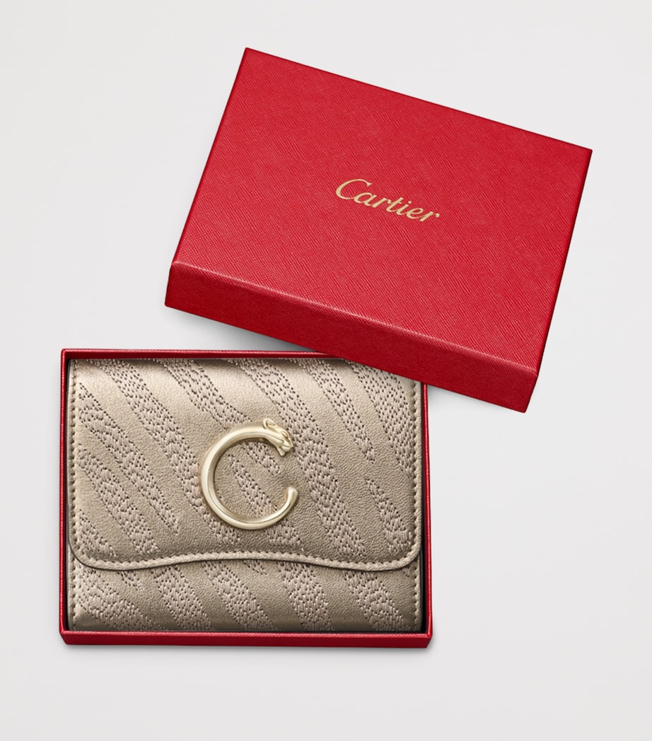 Lambskin Panthère de Cartier Wallet GOLDEN Image 4