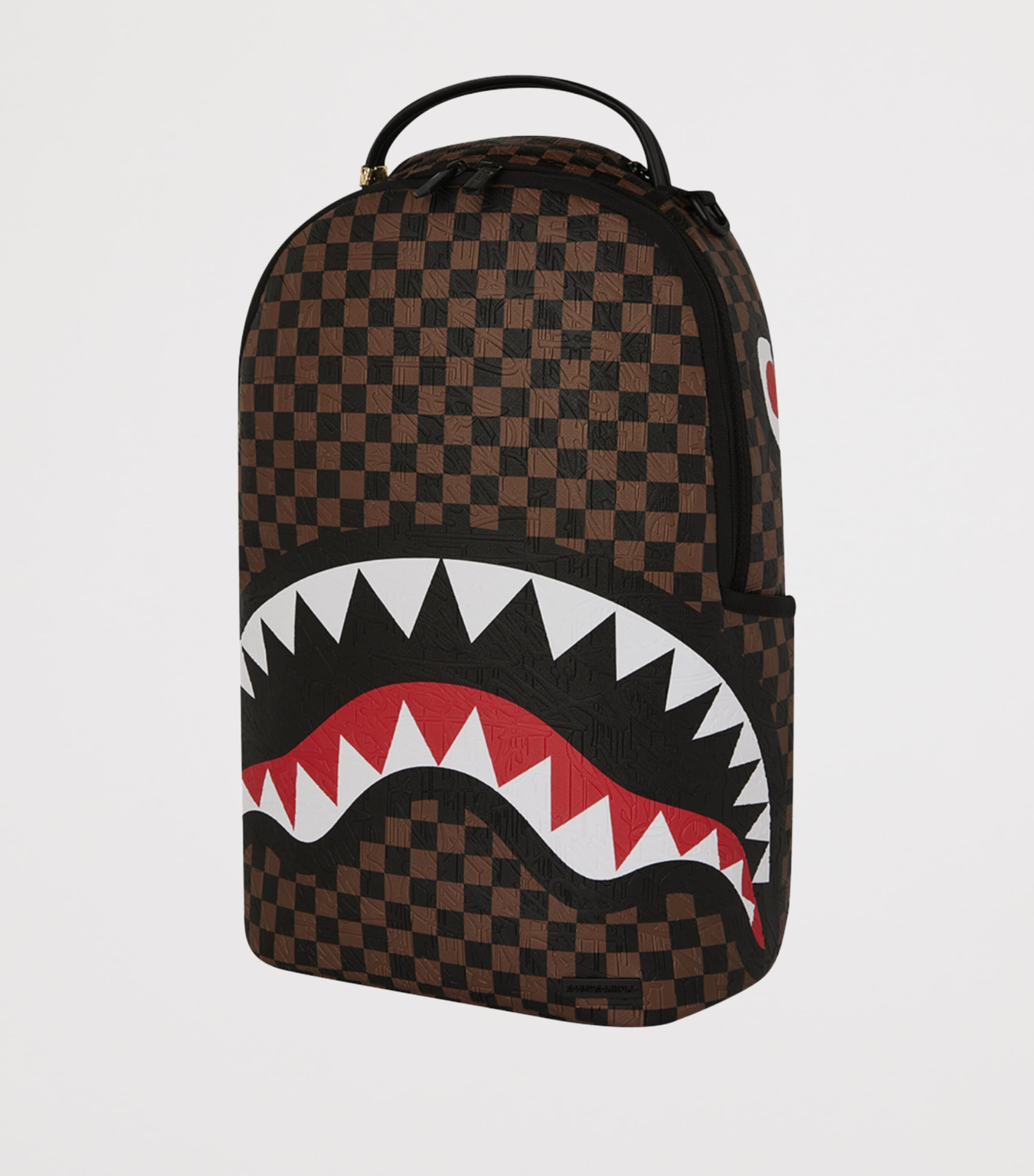 Embossed Check Backpack BROWN Image 5