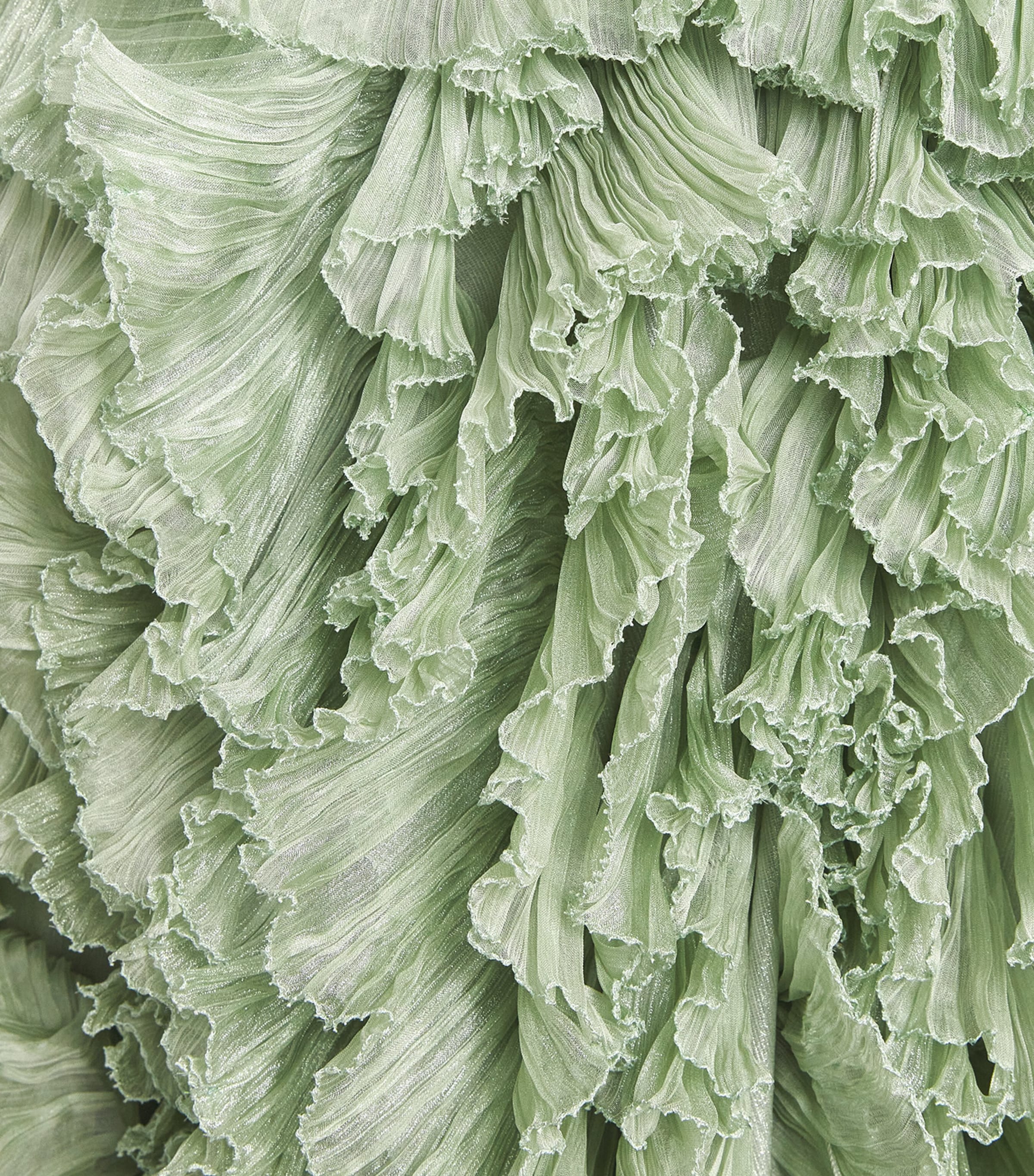 Silk Ruffle Margaret Gown AQUA Image 5