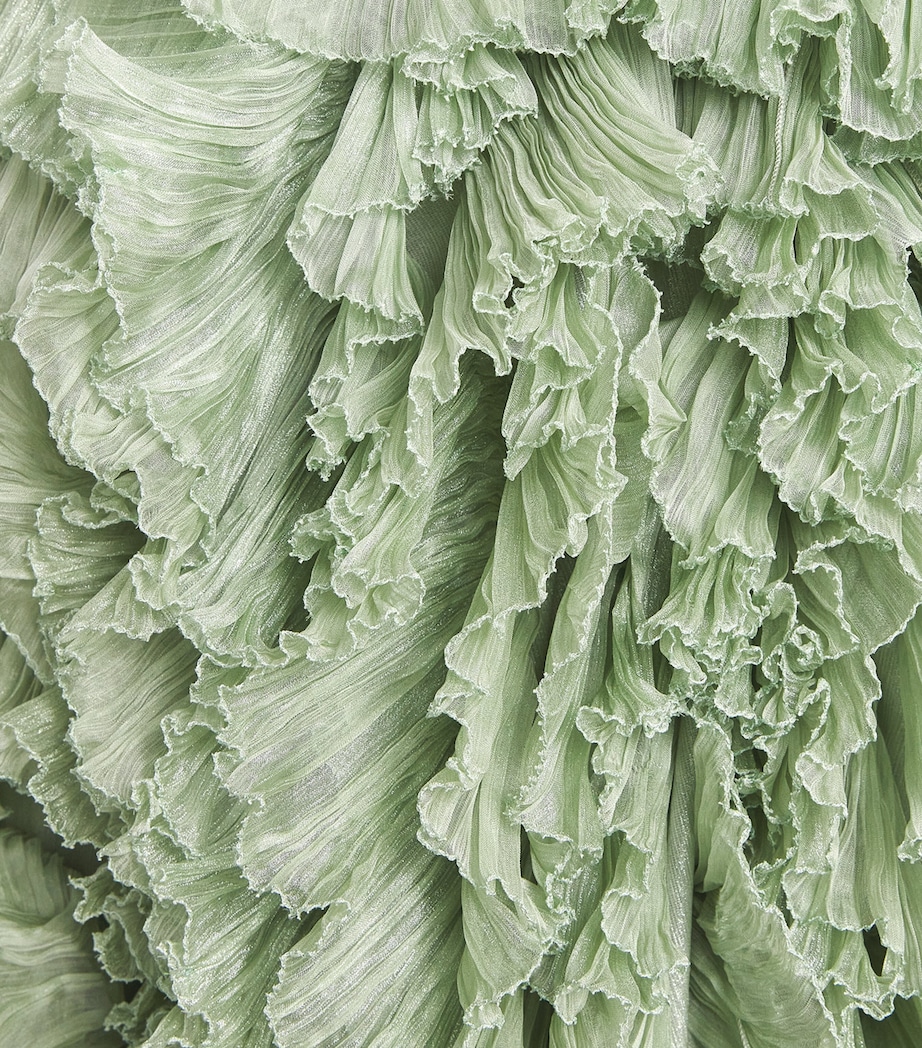 Silk Ruffle Margaret Gown AQUA Image 5