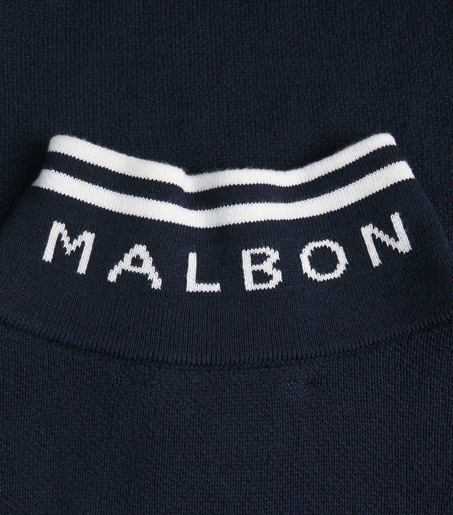 Malbon Mens Sorrel Quarter-Zip Sweater Navy Image 6