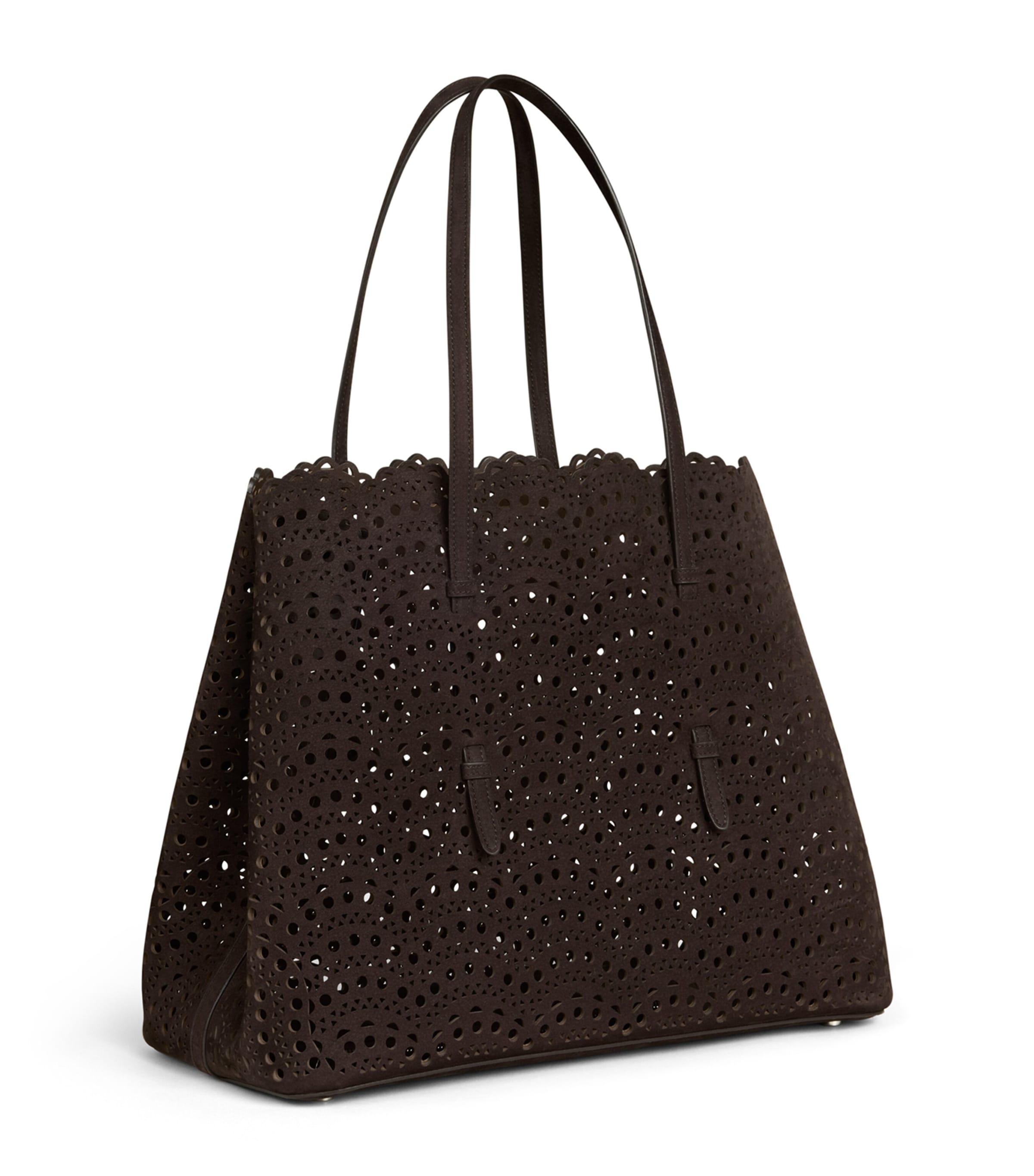 Alaïa Leather Mina Vienne Top Handle Bag Dark Brown Image 2