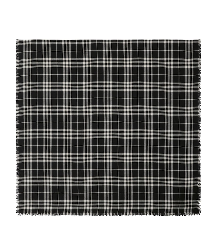 Cashmere-Silk Check Scarf BLACK/CALICO IP CHK Image 1