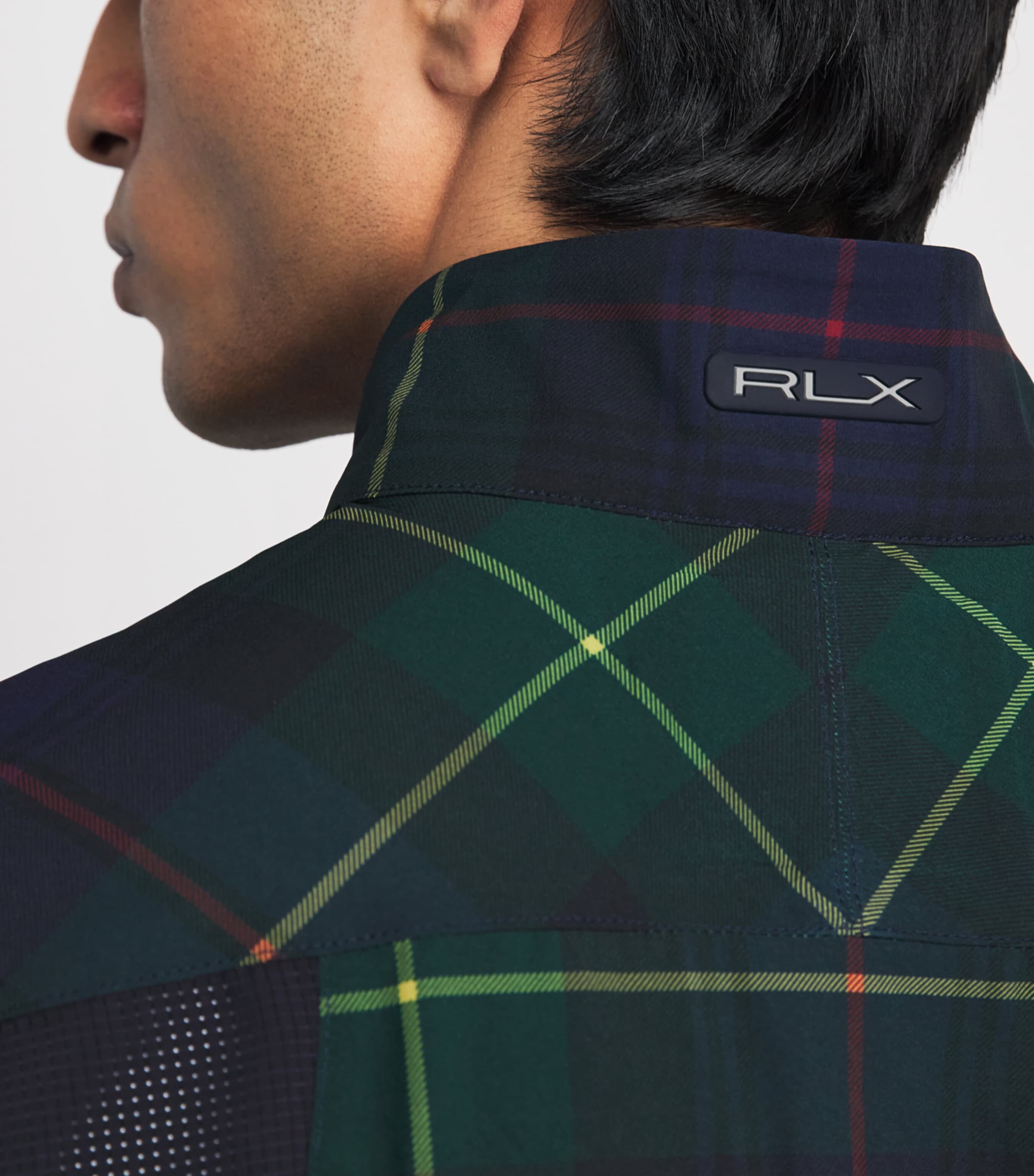 RLX Ralph Lauren Mens Half-Zip Running T-Shirt Tartan Image 3
