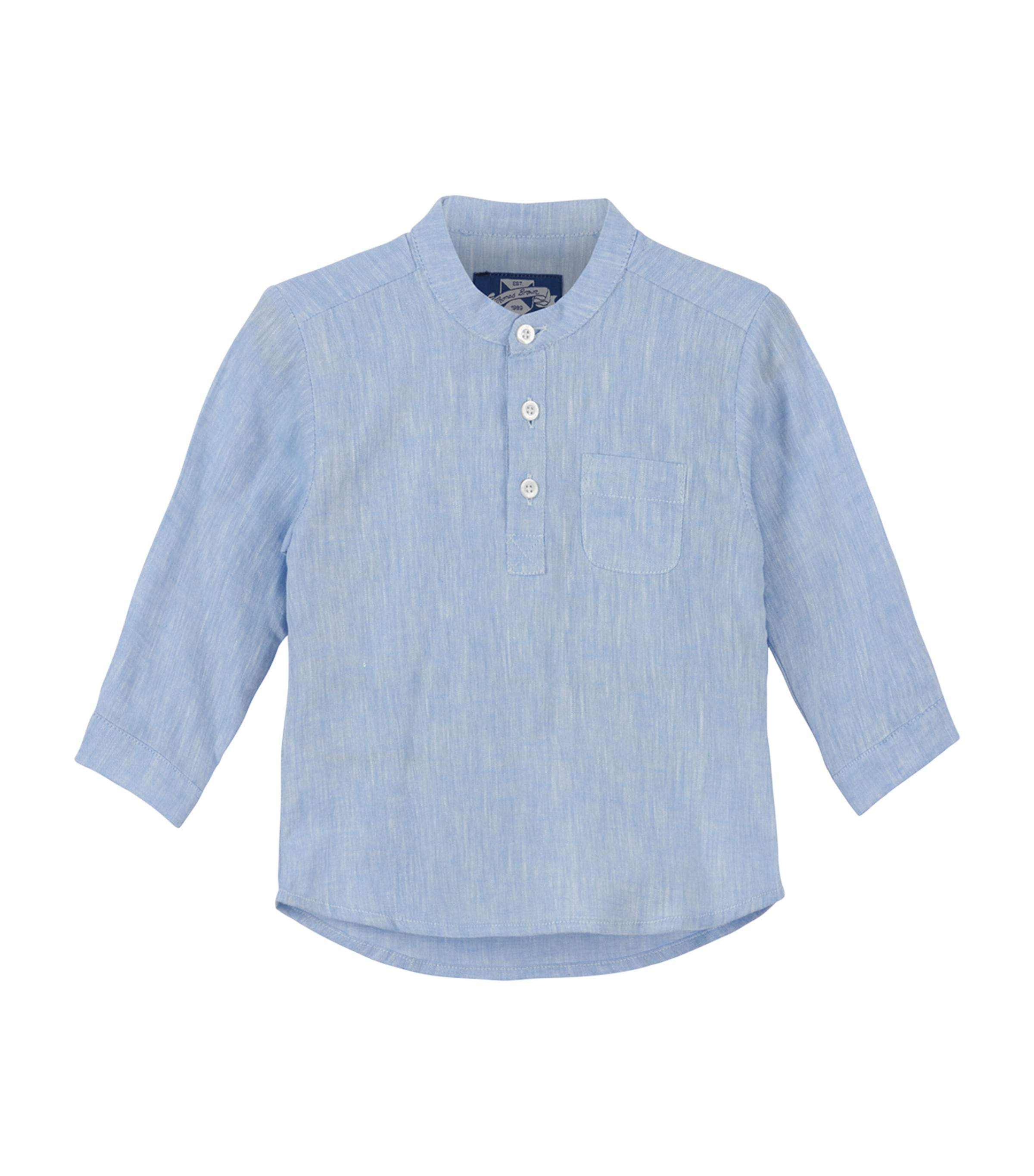 Trotters Cotton Oscar Shirt (3-24 Months) Pale Blue Image 1