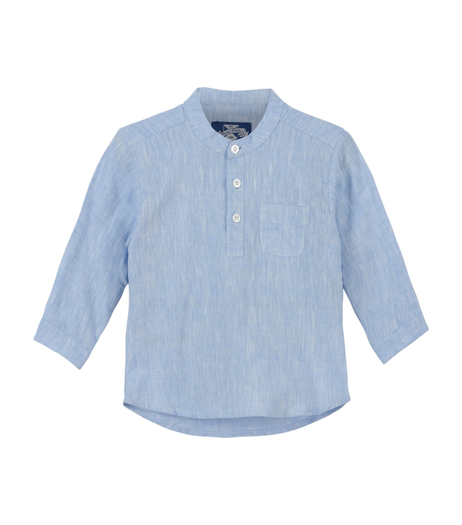 Trotters Cotton Oscar Shirt (3-24 Months) Pale Blue Image 1