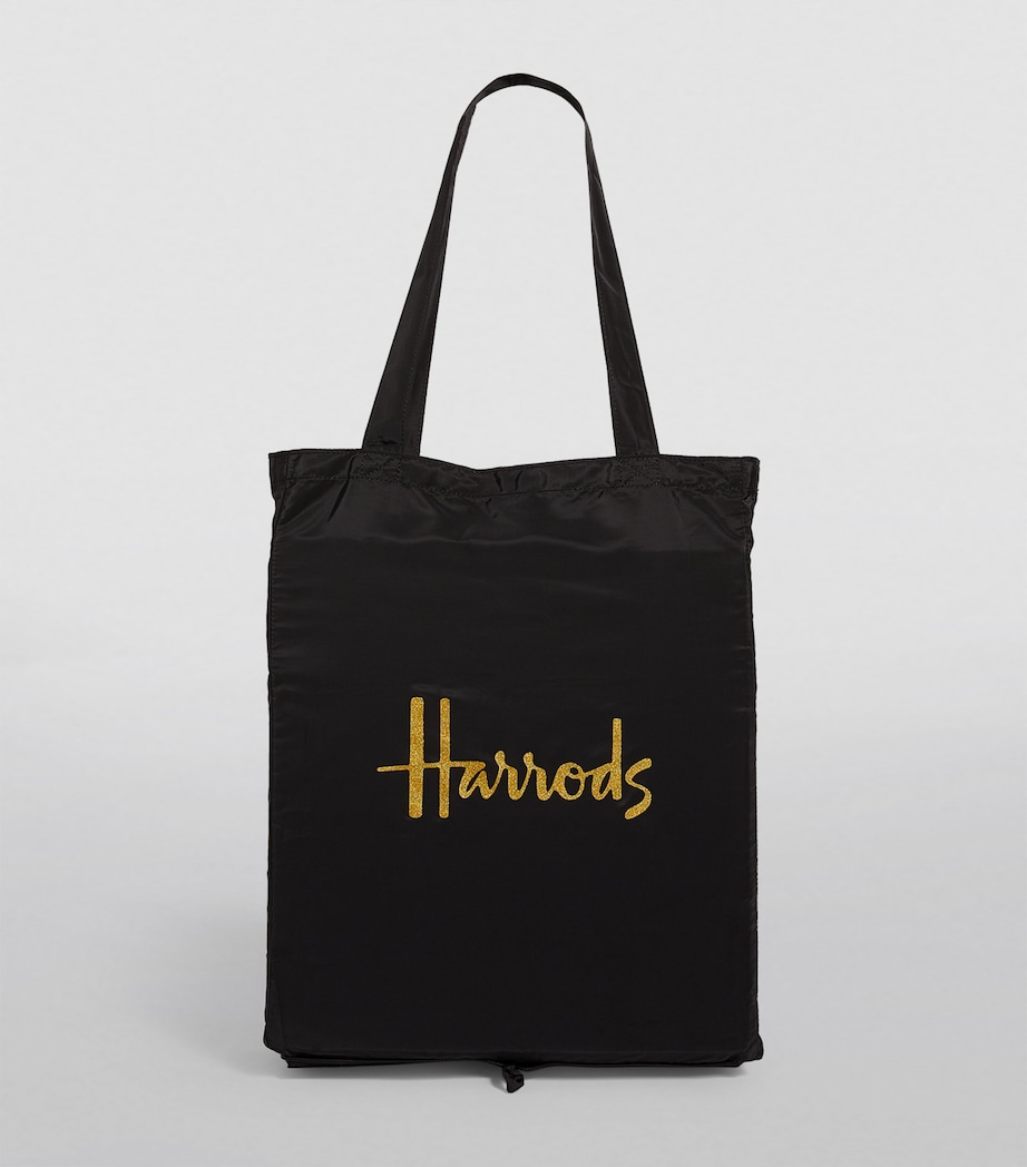 Harrods Recycled Logo Pocket Shopper Bag Black Image 3