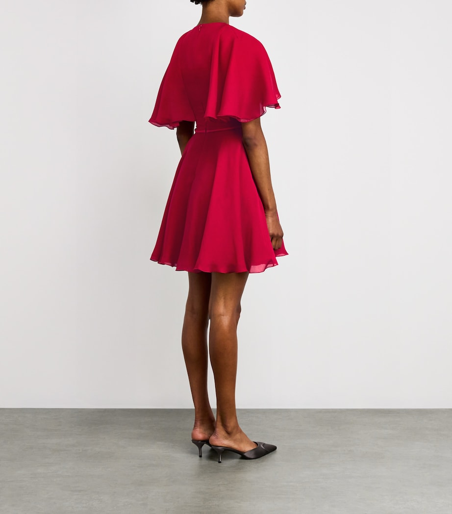 Silk Belted Mini Dress 6759 RED Image 3