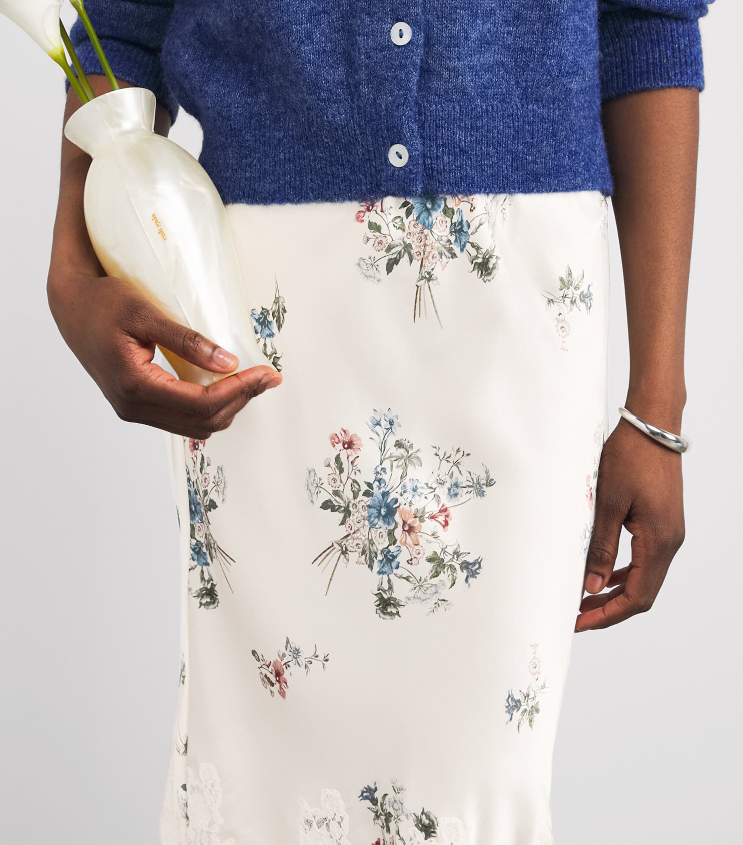 Silk Floral Elowette Midi Skirt PRIMROSE BOUQUET Image 6