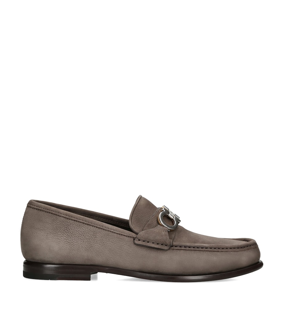 Salvatore Ferragamo Nubuck Leather Avril Loafers Brown Image 1