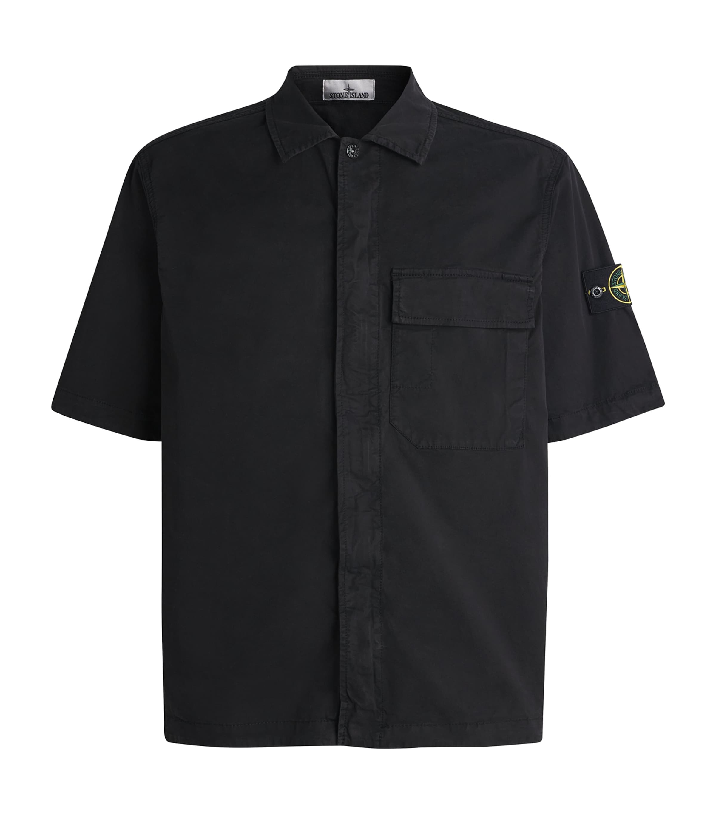 Stone Island Mens Organic Cotton-Blend Short-Sleeve Shirt Image 1