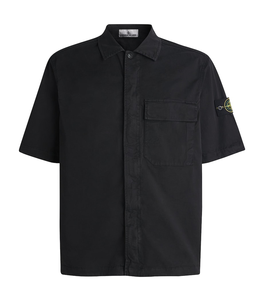 Stone Island Mens Organic Cotton-Blend Short-Sleeve Shirt Image 1