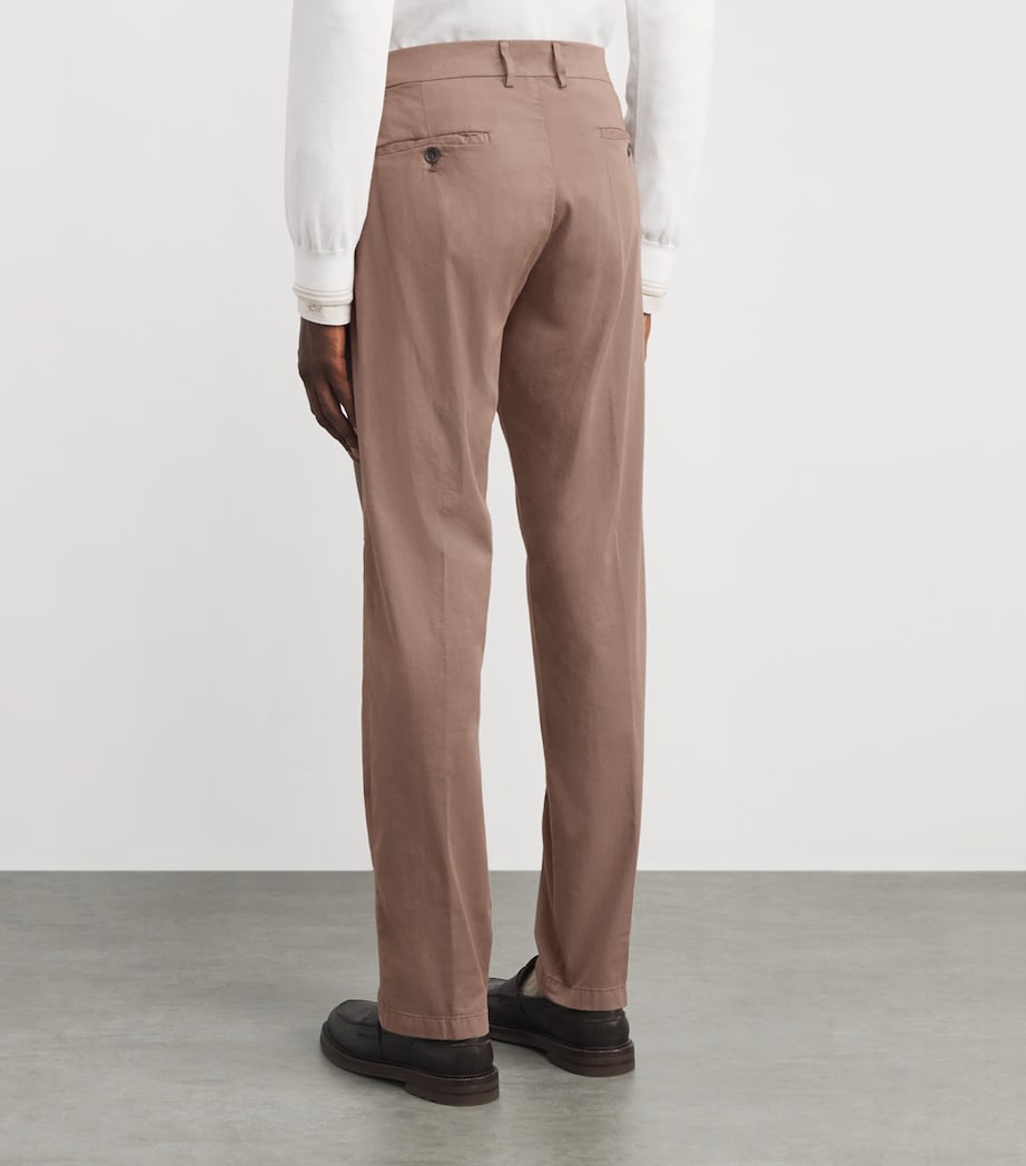 Cotton-Silk-Blend Straight Chinos 090 TAUPE Image 4