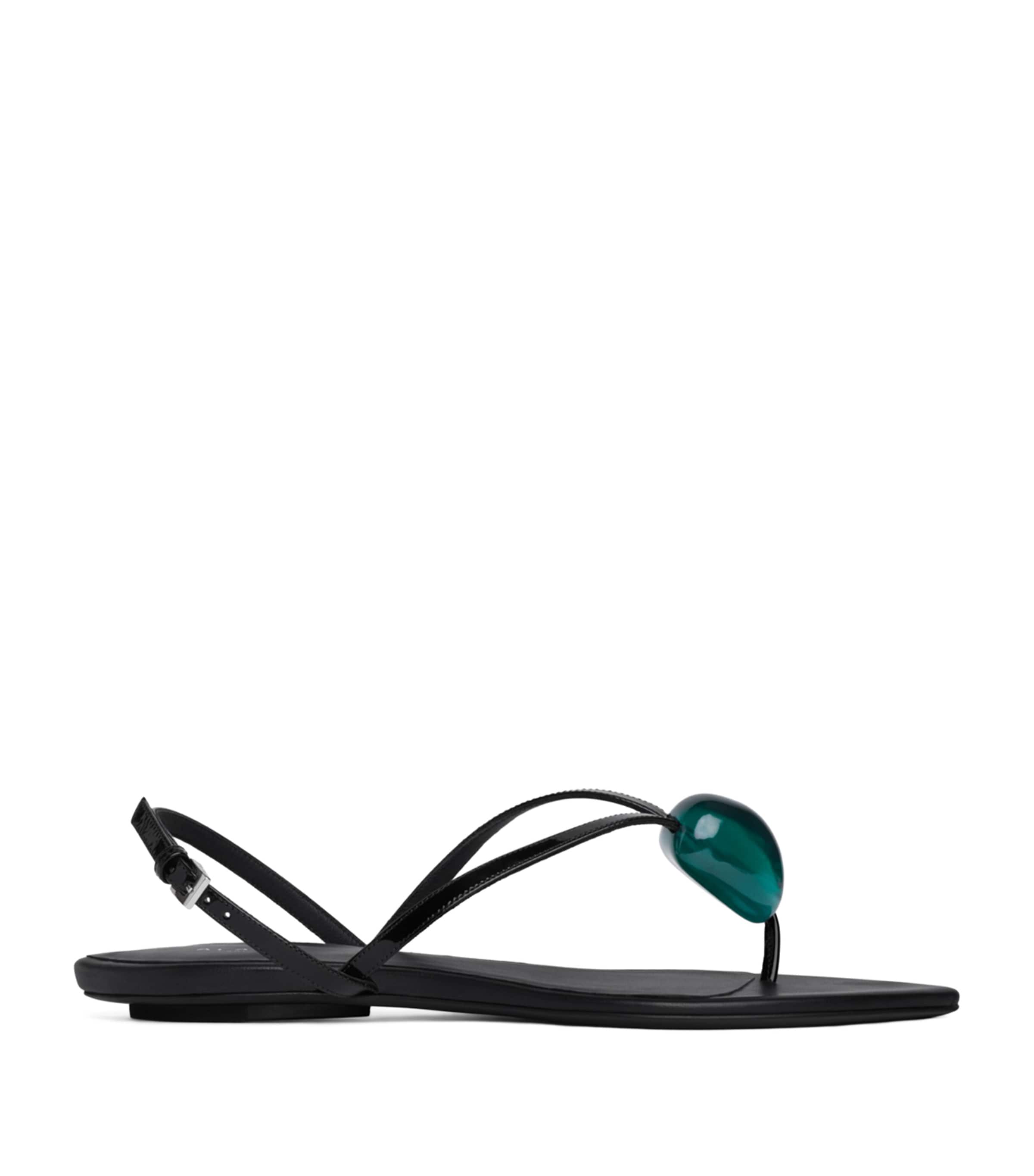 Alaïa Leather Invisible Jewel Sandals Black Image 1