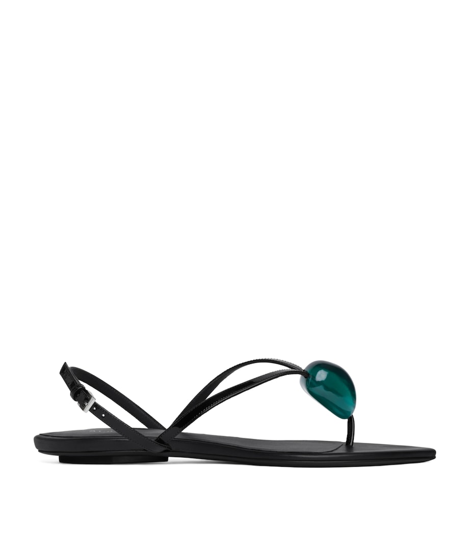 Alaïa Leather Invisible Jewel Sandals Black Image 1