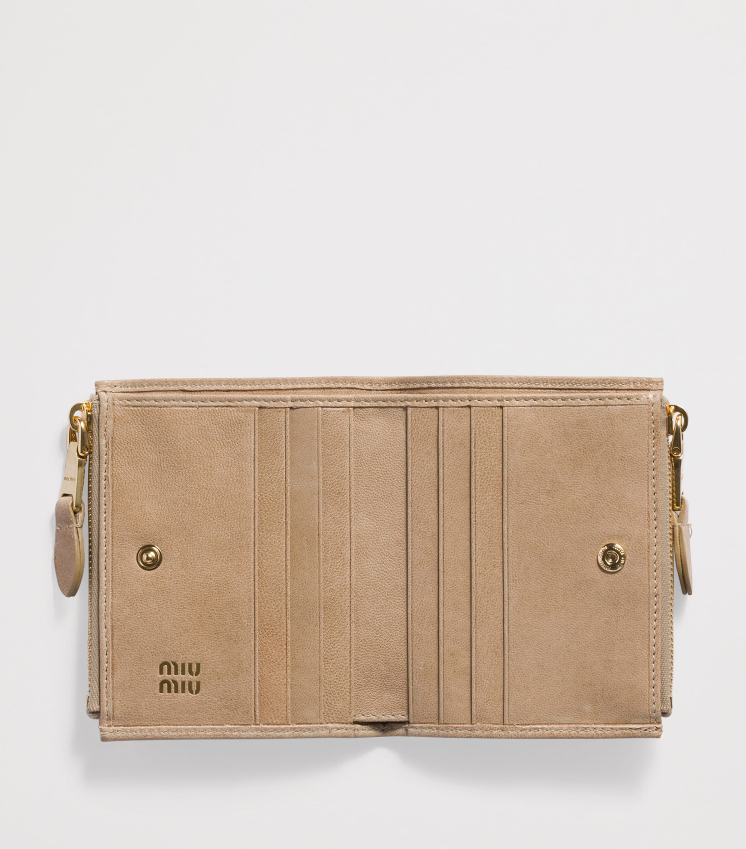 Miu Miu Neutral Small Nappa Leather Wallet | Harrods UK