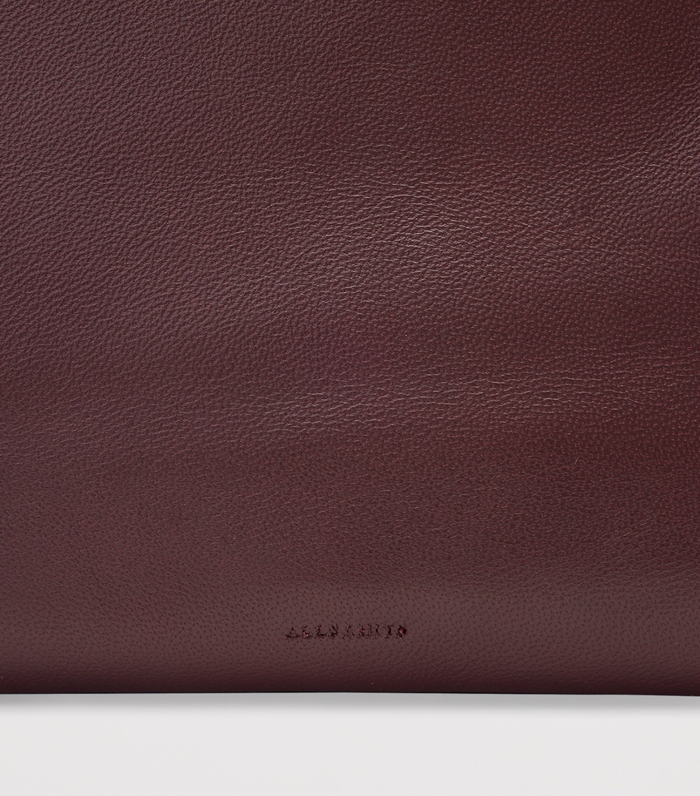 AllSaints Leather Bettina Clutch Bag Dark Red Image 5