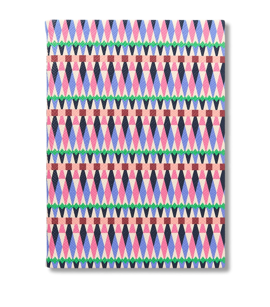 Smythson Leather Harlequin Soho Notebook Flamingo Mix Image 1