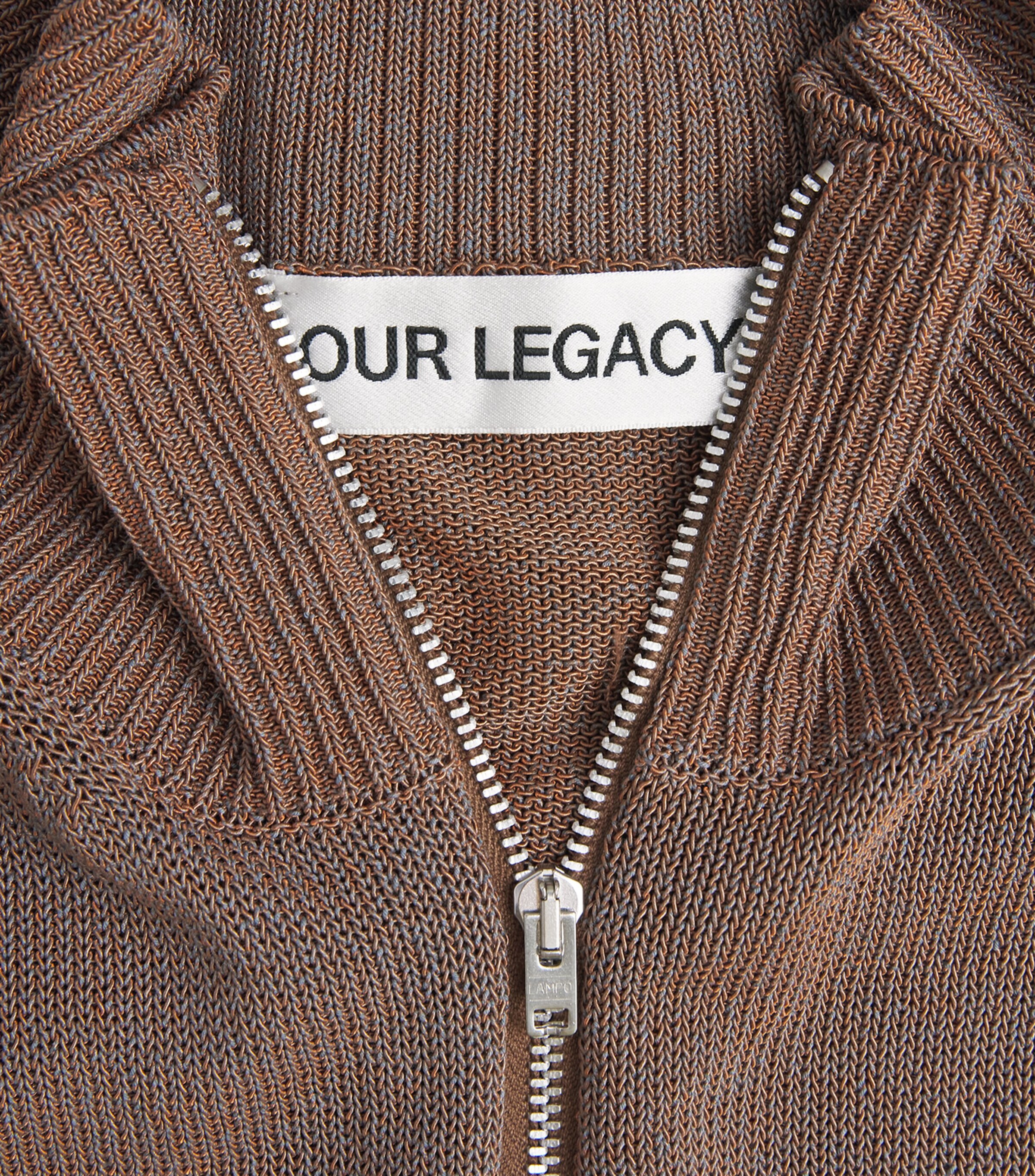 Our Legacy Mens Cotton-Blend Float Funnel Zip-Up Sweatshirt Cangiante Copper Image 6