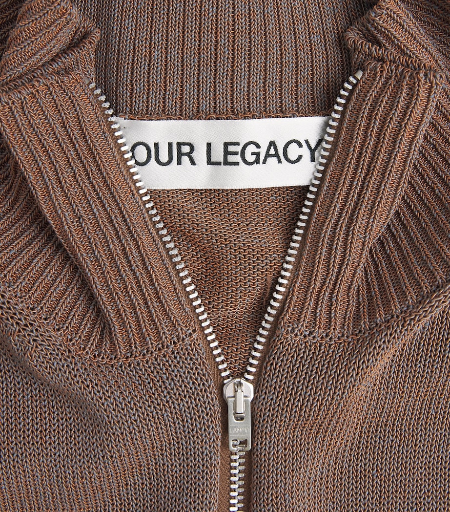Our Legacy Mens Cotton-Blend Float Funnel Zip-Up Sweatshirt Cangiante Copper Image 6