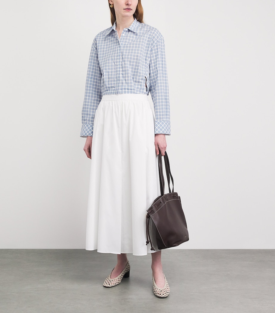 Sandro Paris Womens Cotton Check Shirt Blu / White Image 2