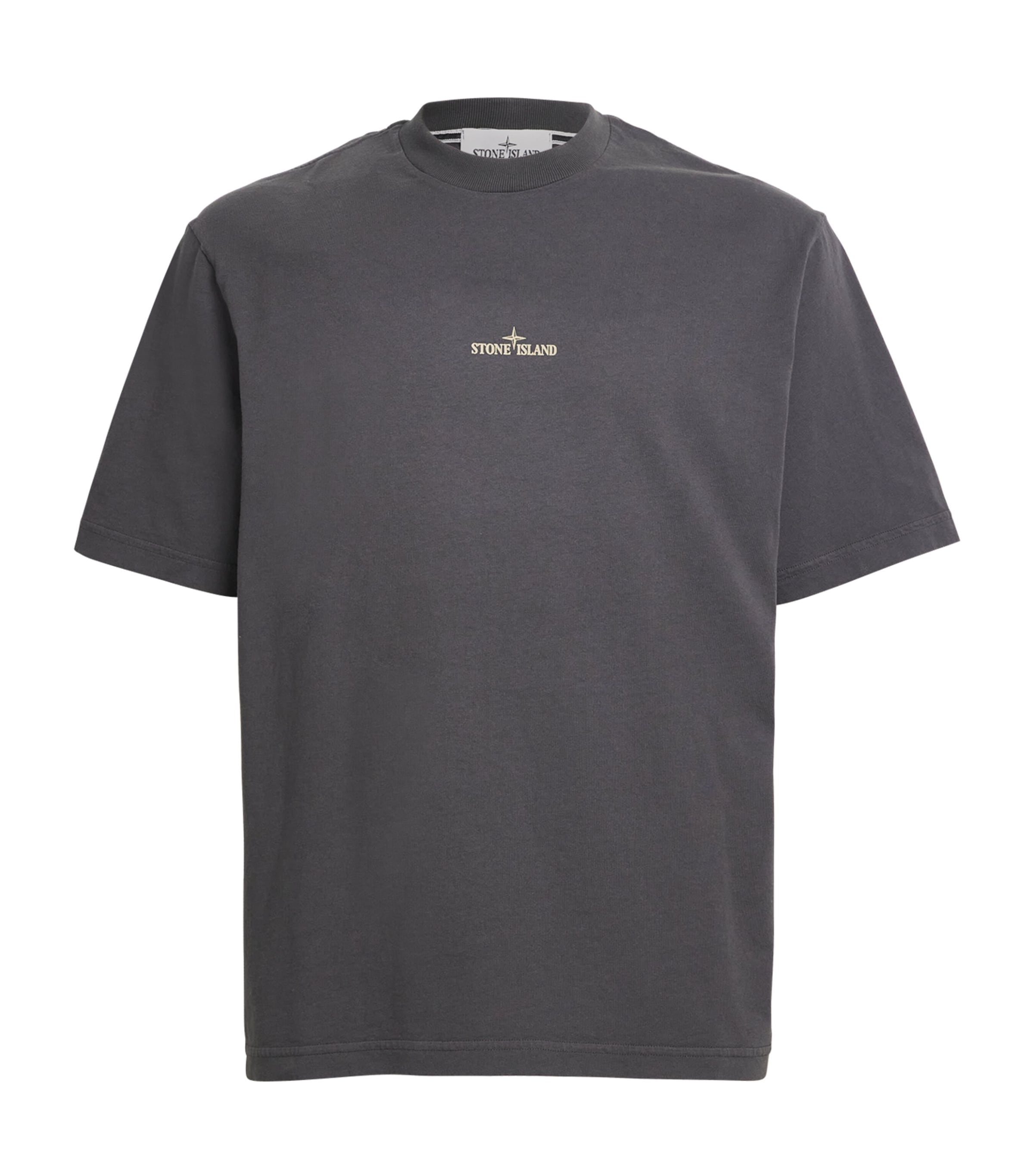 Stone Island Cotton Compass Graphic T-shirt In Gray