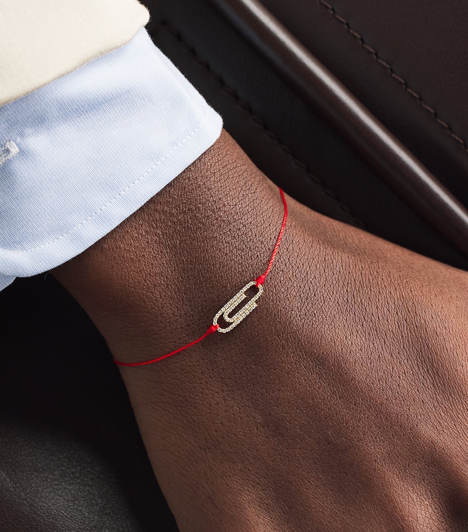 Redline Yellow Gold and Diamond Trombone Bracelet Red Image 2