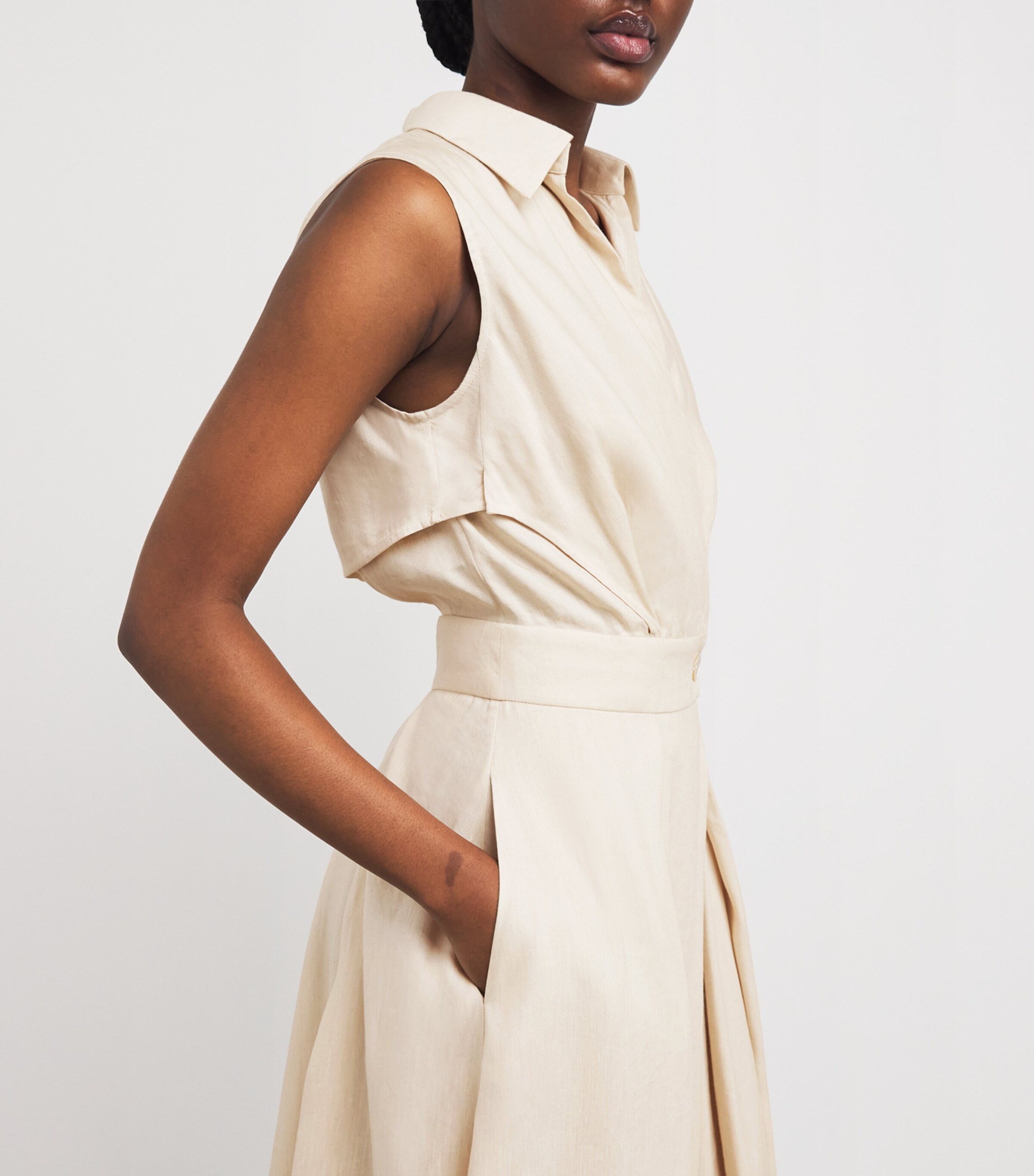Colombo Womens Linen-Silk Midi Dress Image 4
