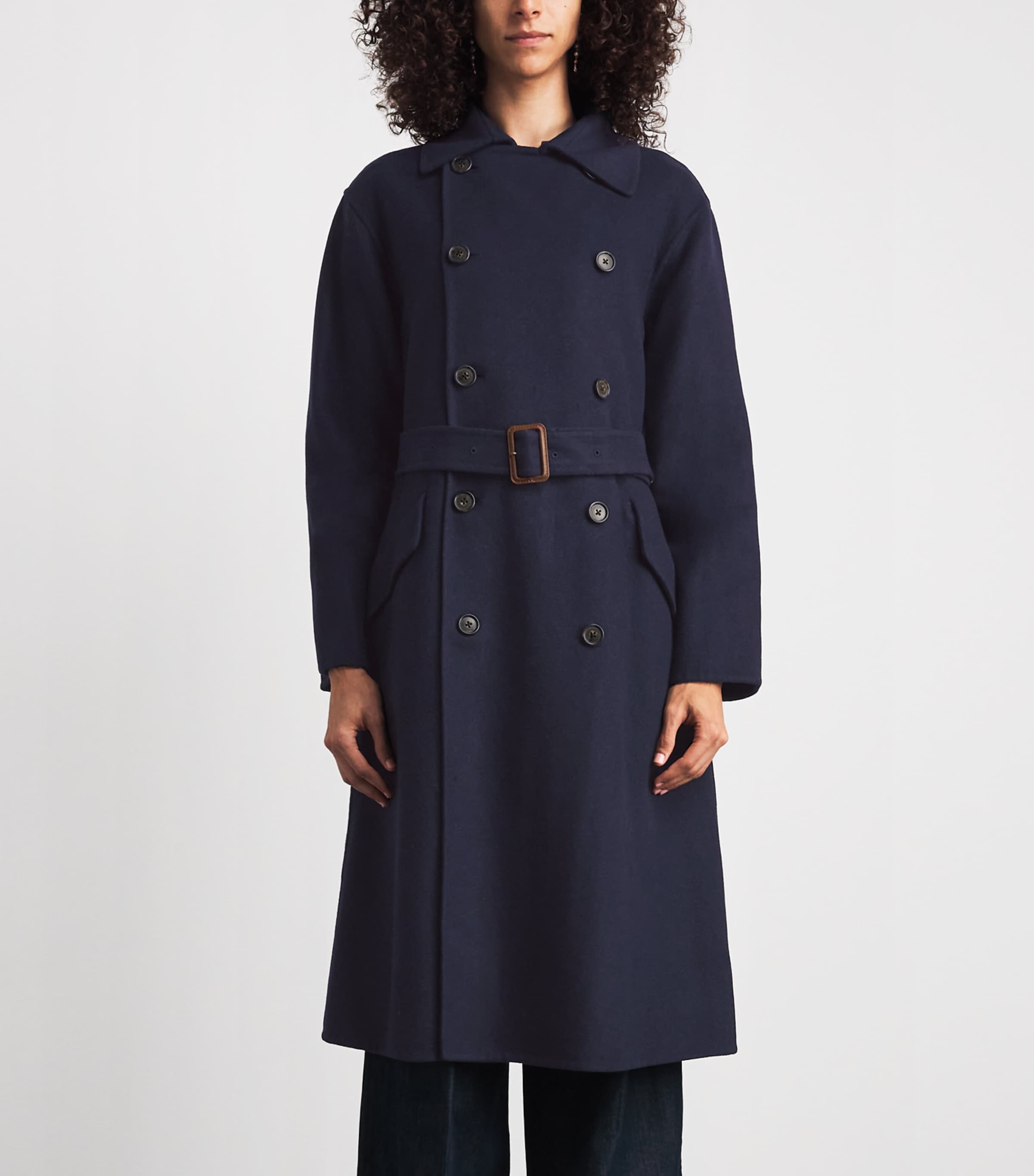 Polo Ralph Lauren Womens Cashmere Trench Coat Ink Image 4
