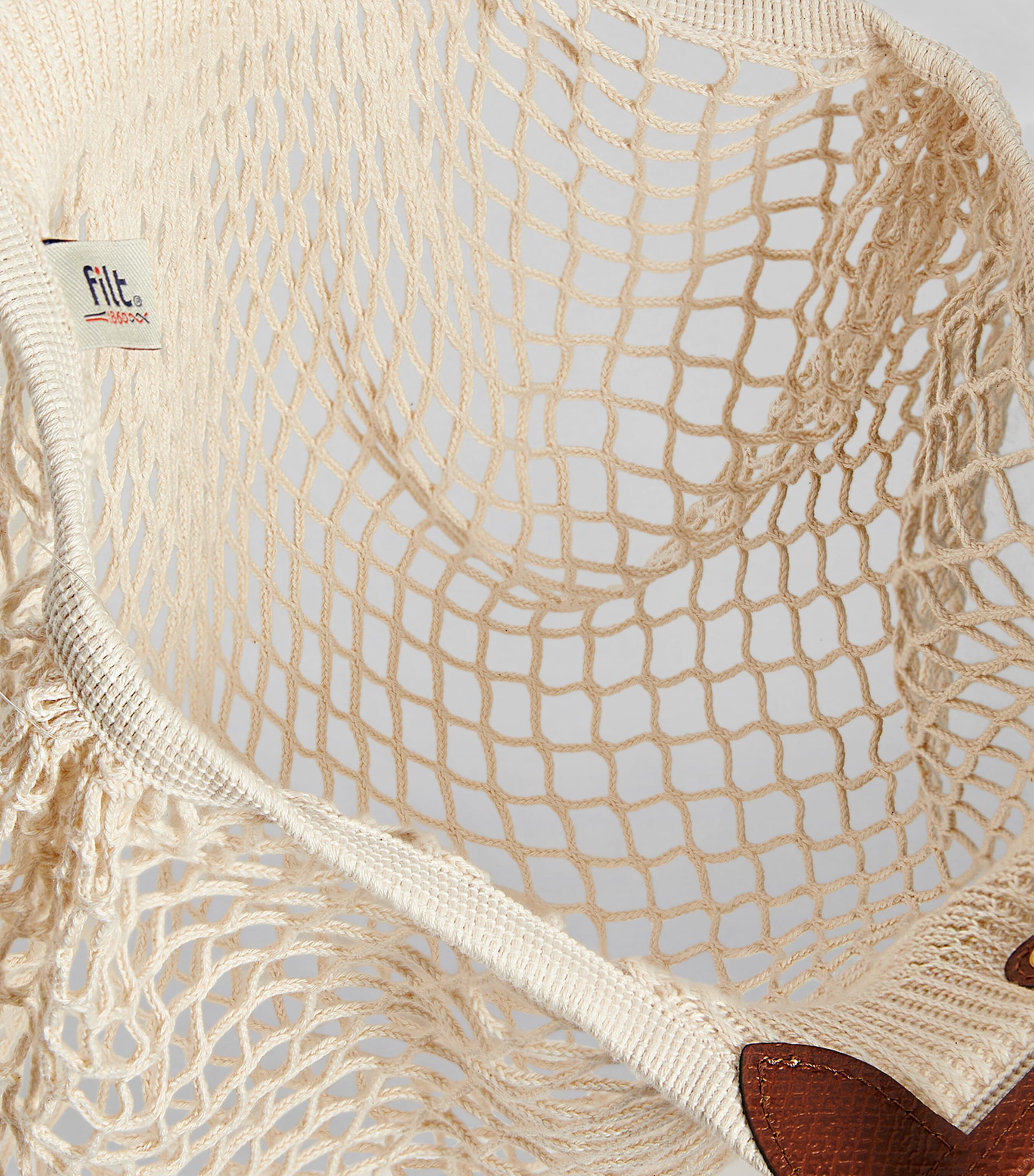 Longchamp Large Le Pliage Filet Mesh Bag Ecru Image 6