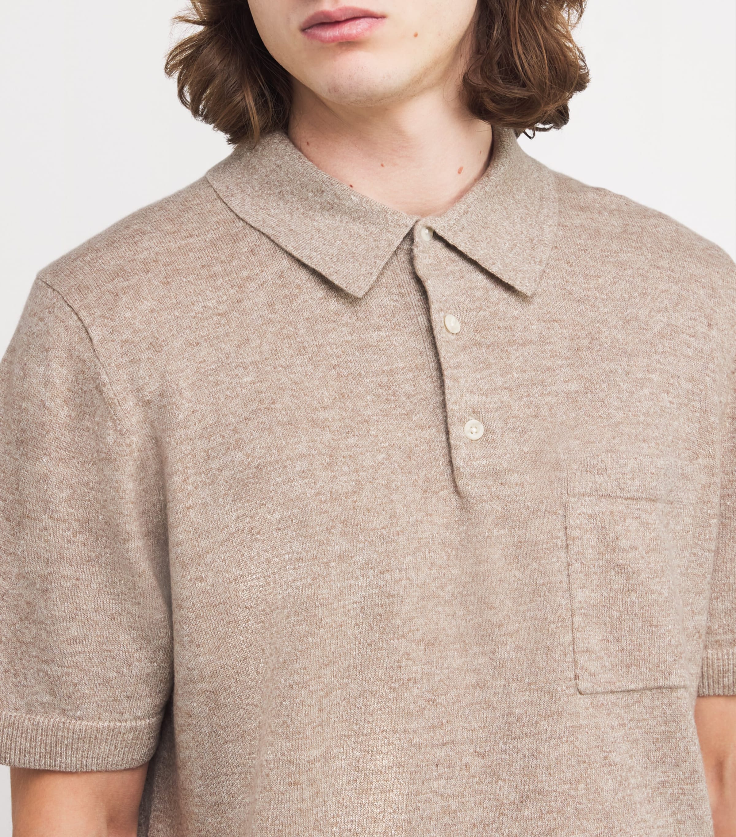 ポロシャツ Vince Linen, wool and chashmere polo shirt Vince Linen, wool and chashmere polo shirt - Men | VIETTI