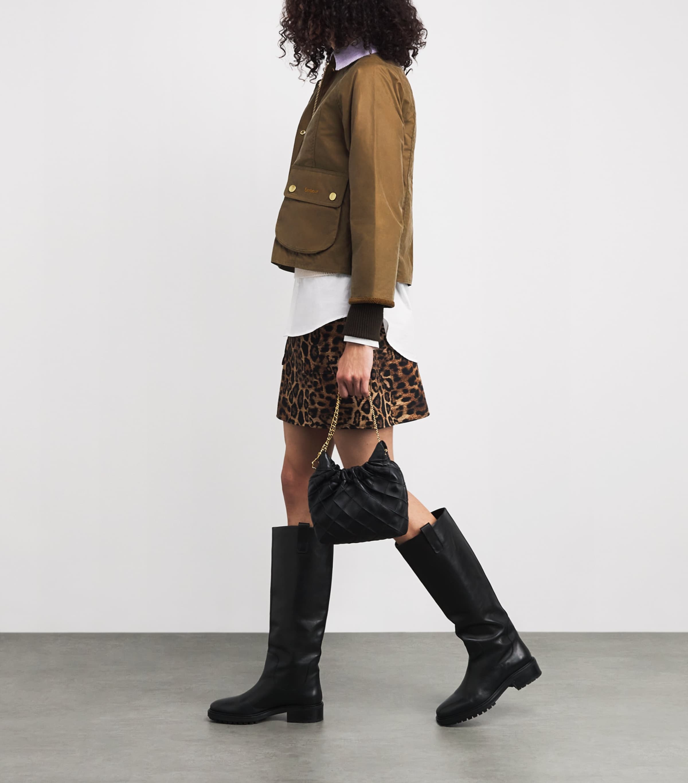 Waxed Cropped Beadnell Jacket SAND/DRESS/HEATHER M Image 2