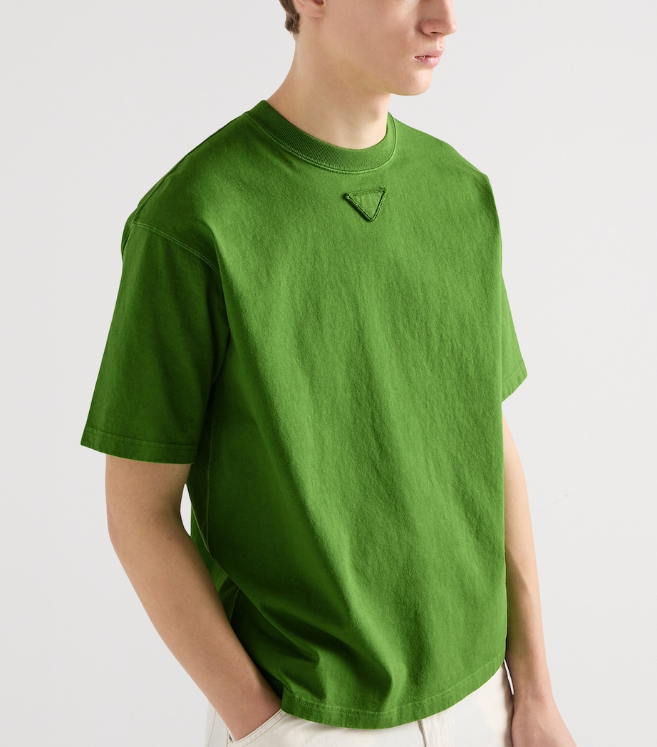 Prada Mens Cotton Fabric-Triangle T-Shirt Image 4