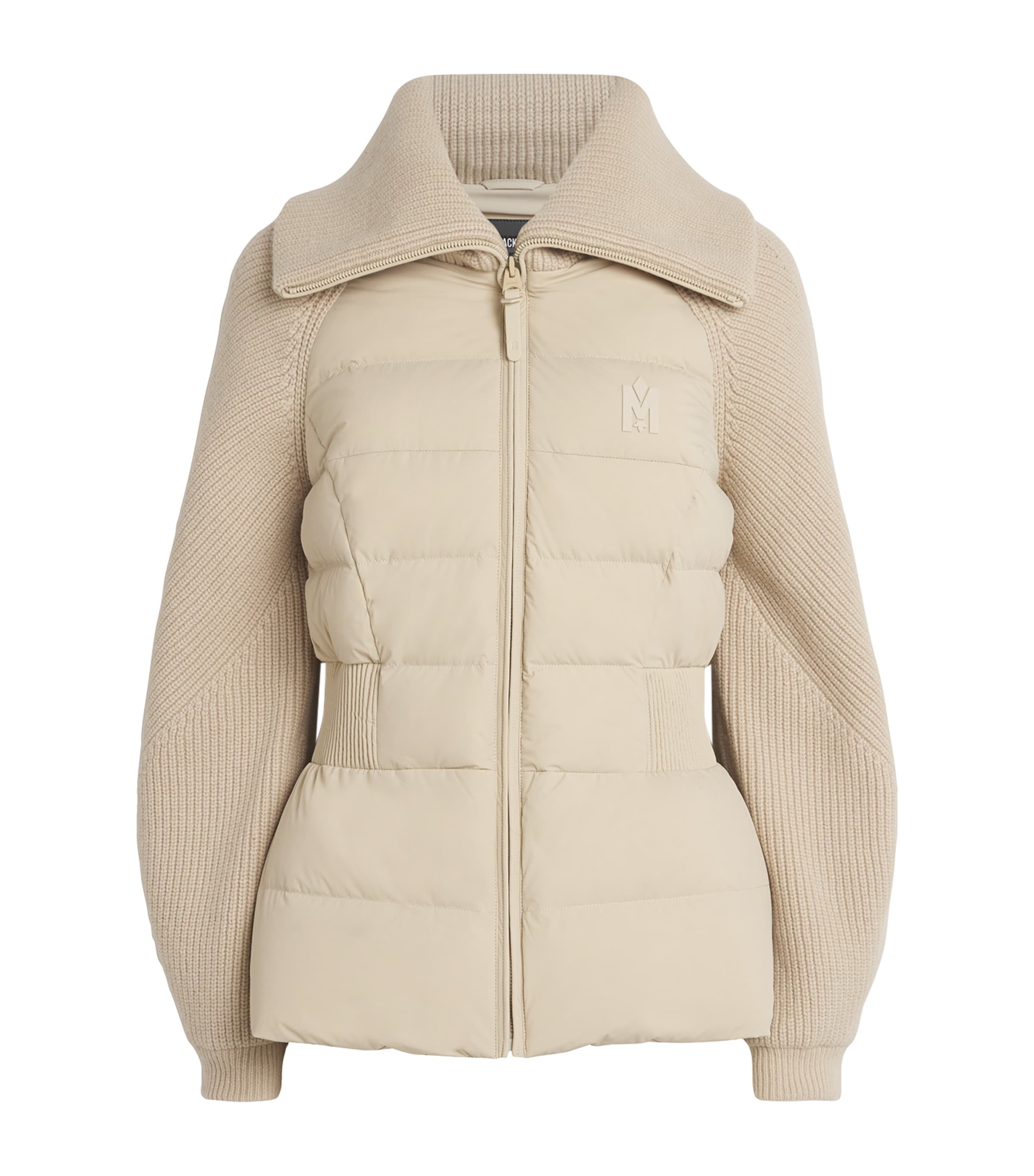 Mackage Down-filled Hybrid Foxy Jacket In Beige