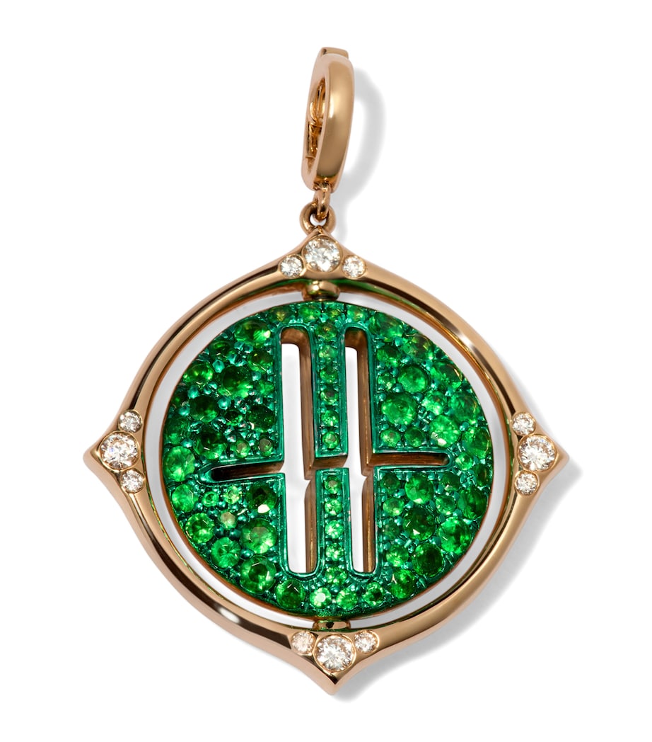 x Harrods Yellow Gold, Diamond and Tsavorite My Life in Charms Spinning Charm YELLOW GOLD Image 1