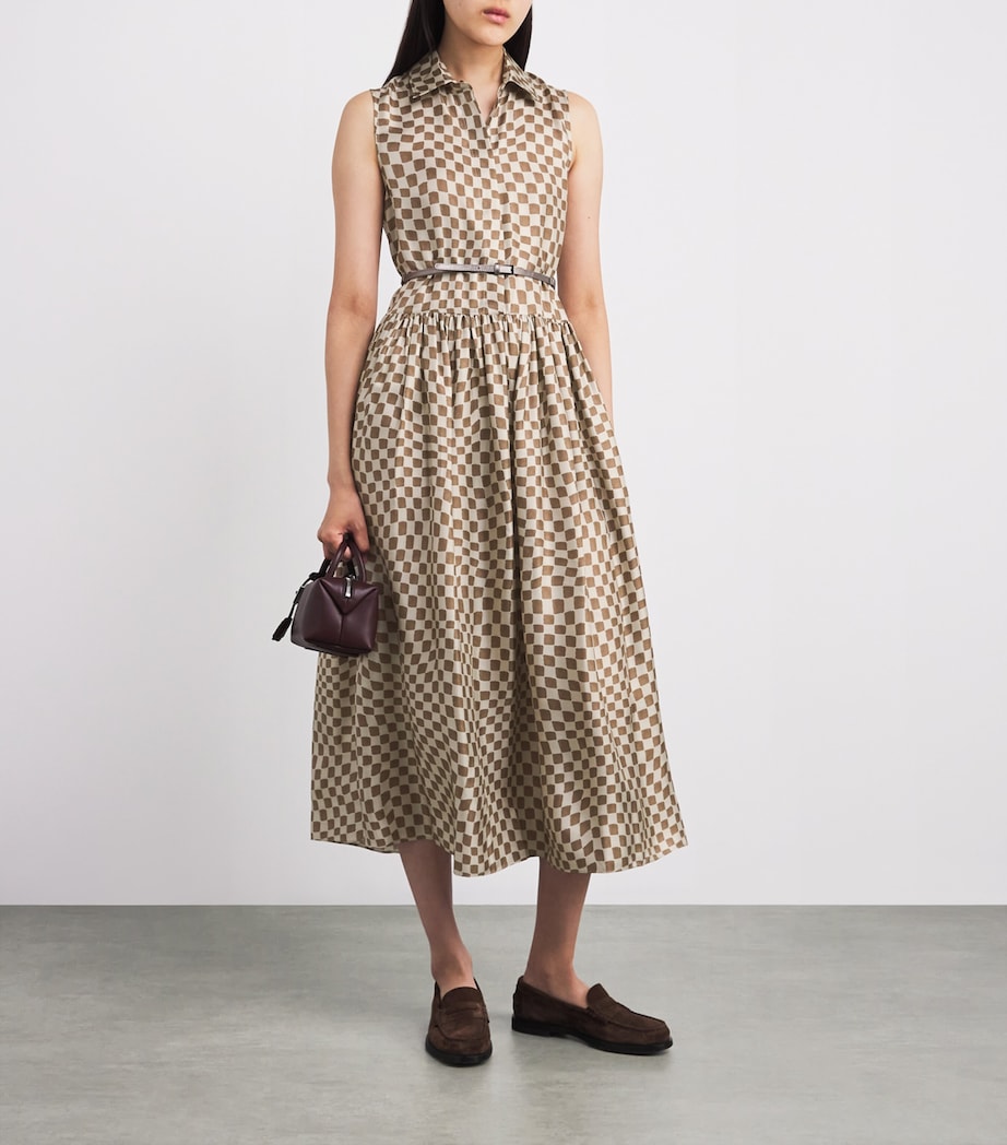 Silk Check Midi Dress ANTIQUE ROSE Image 2