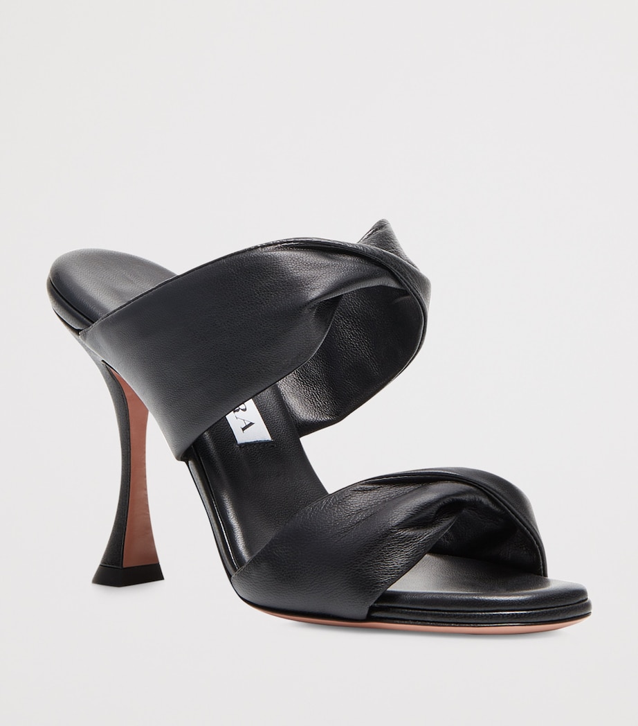 Leather Twist Heeled Sandals 95 BLACK Image 2