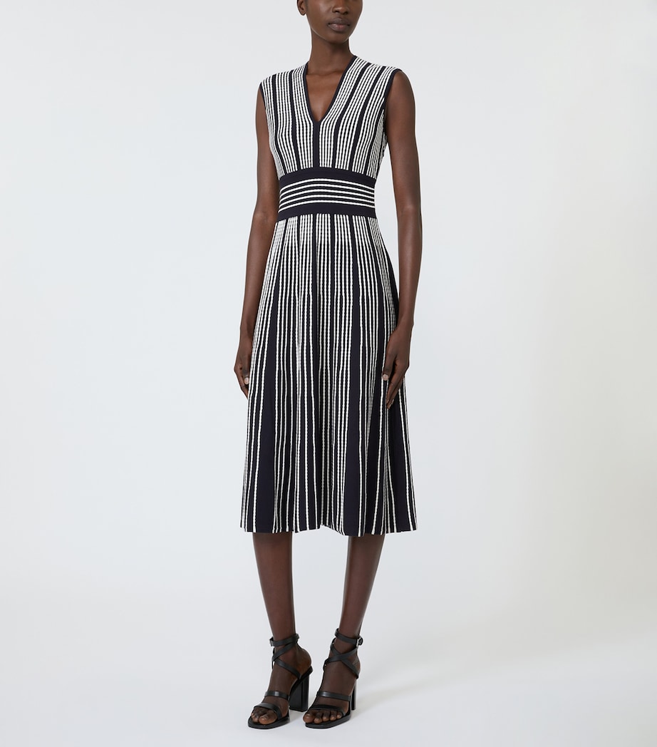 Max Mara Womens Knit Stripe Midi Dress Ultramarine Image 2