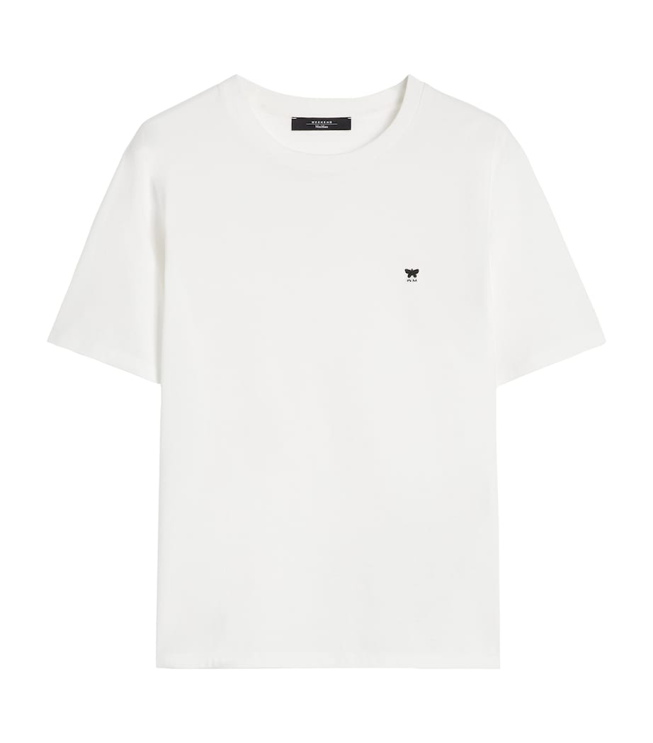 Weekend Max Mara Womens Cotton Embroidered T-Shirt Optical White Image 1