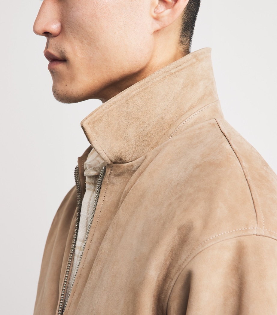 NN.07 Mens Goat Suede Petrus Jacket Khaki Stone Image 3
