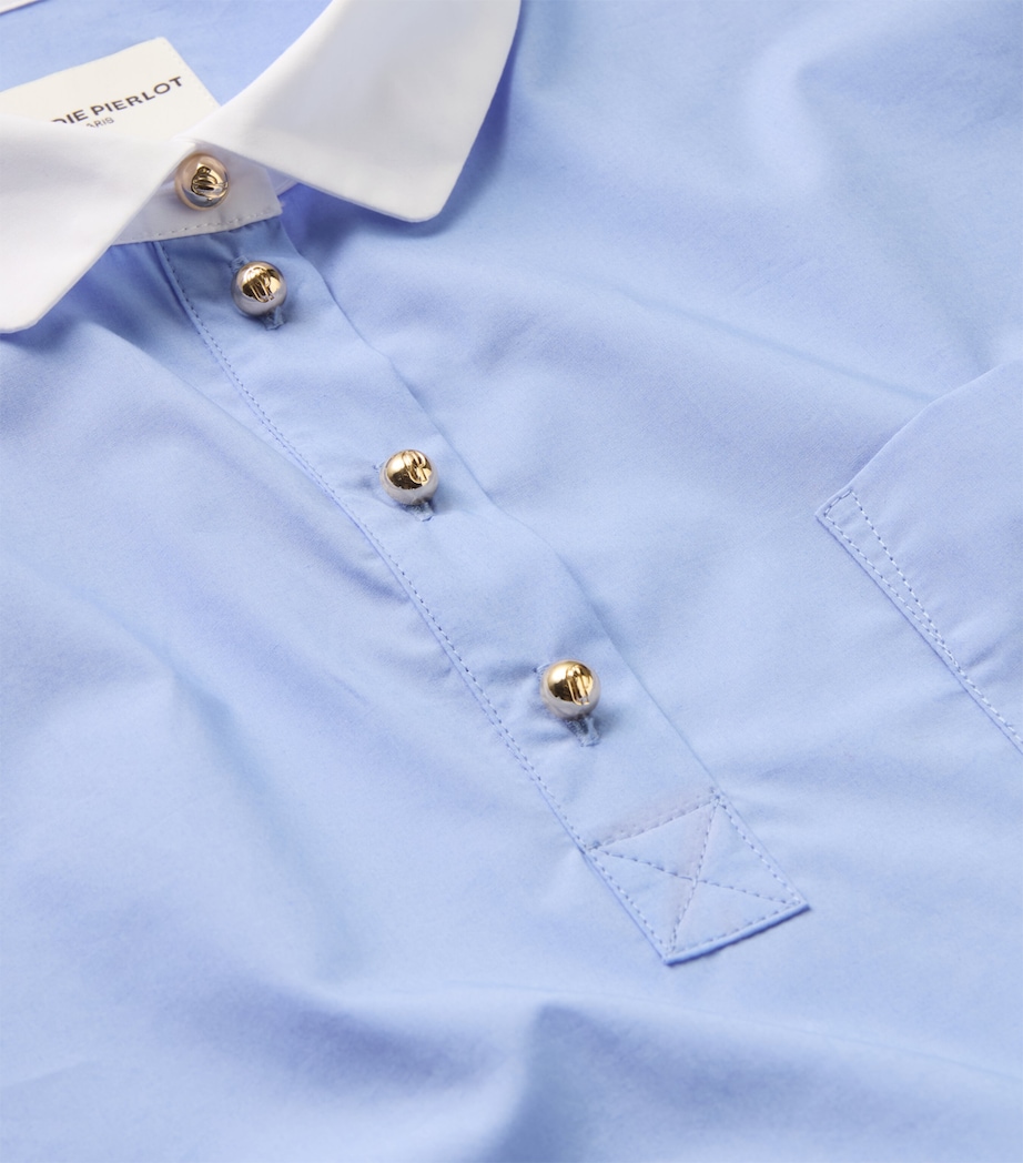 Cotton Contrast-Trim Top MYOSOTIS Image 2