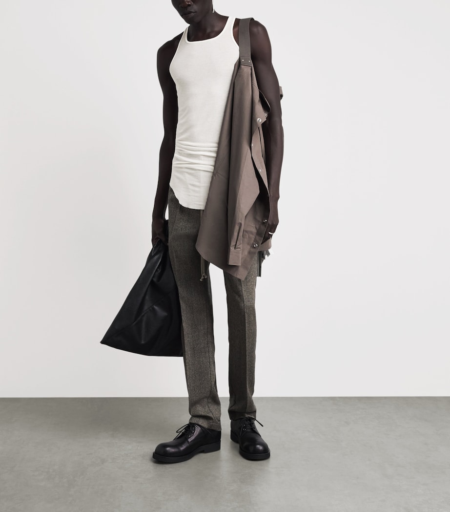 Rick Owens Mens Basic Rib Tank Top Milk Image 2