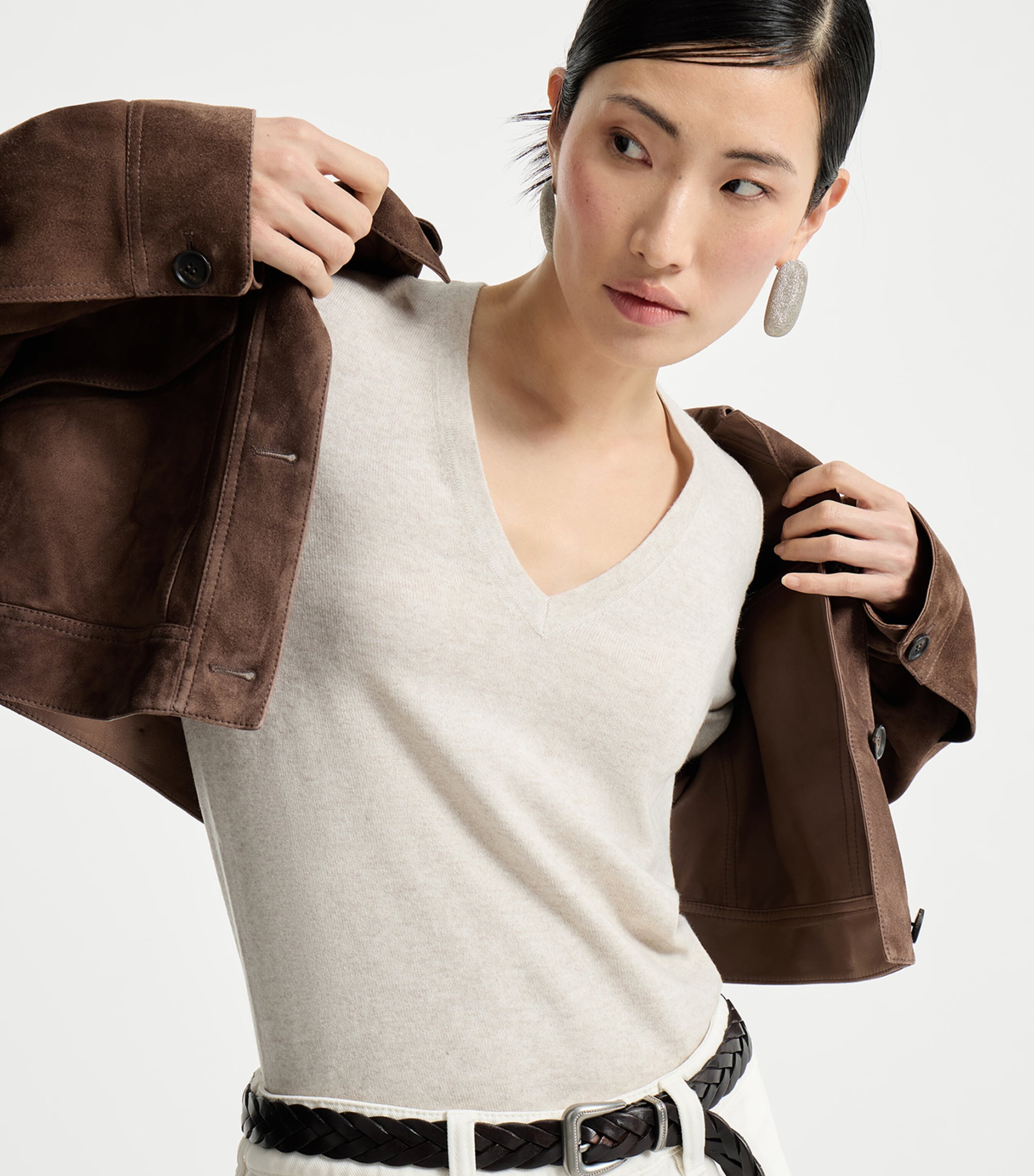 Brunello Cucinelli Womens Cashmere Monili-Detail Sweater Image 4