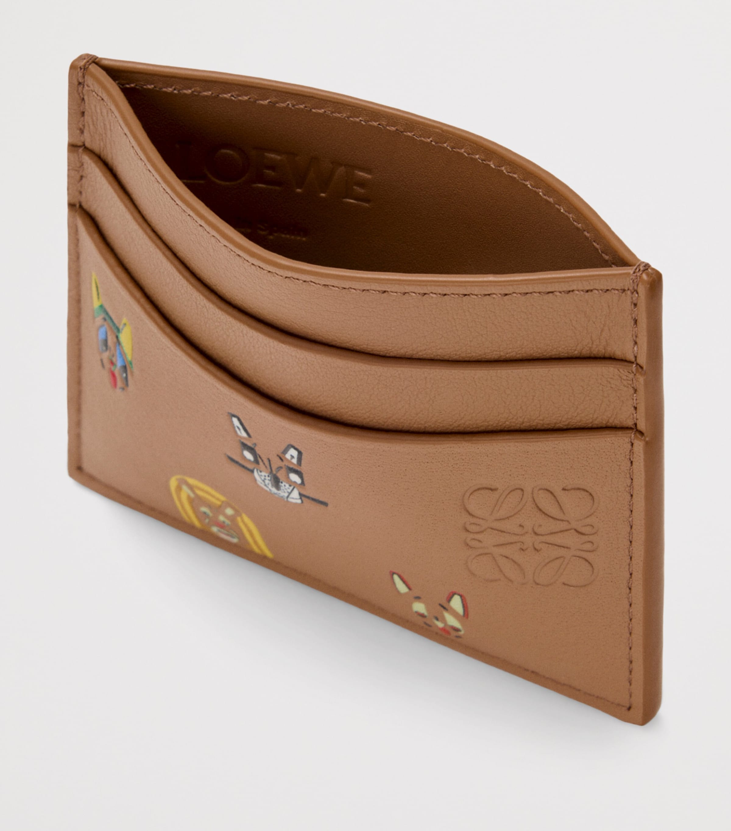 LOEWE Brown x Louis Wain Leather Cats Card Holder | Harrods US