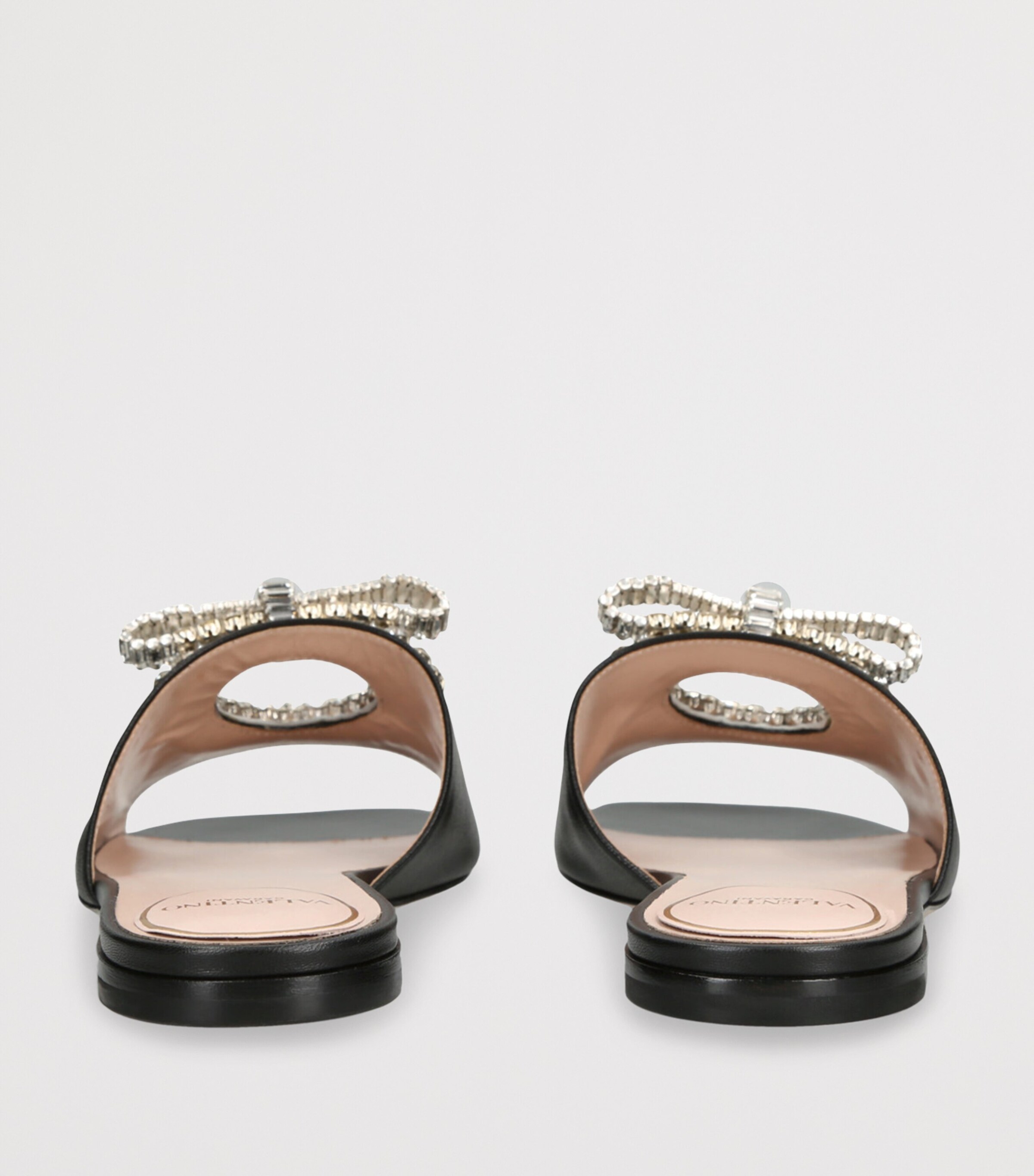 Valentino Garavani Leather Crystal-Embellished Adamantine Sandals Black/comb Image 2