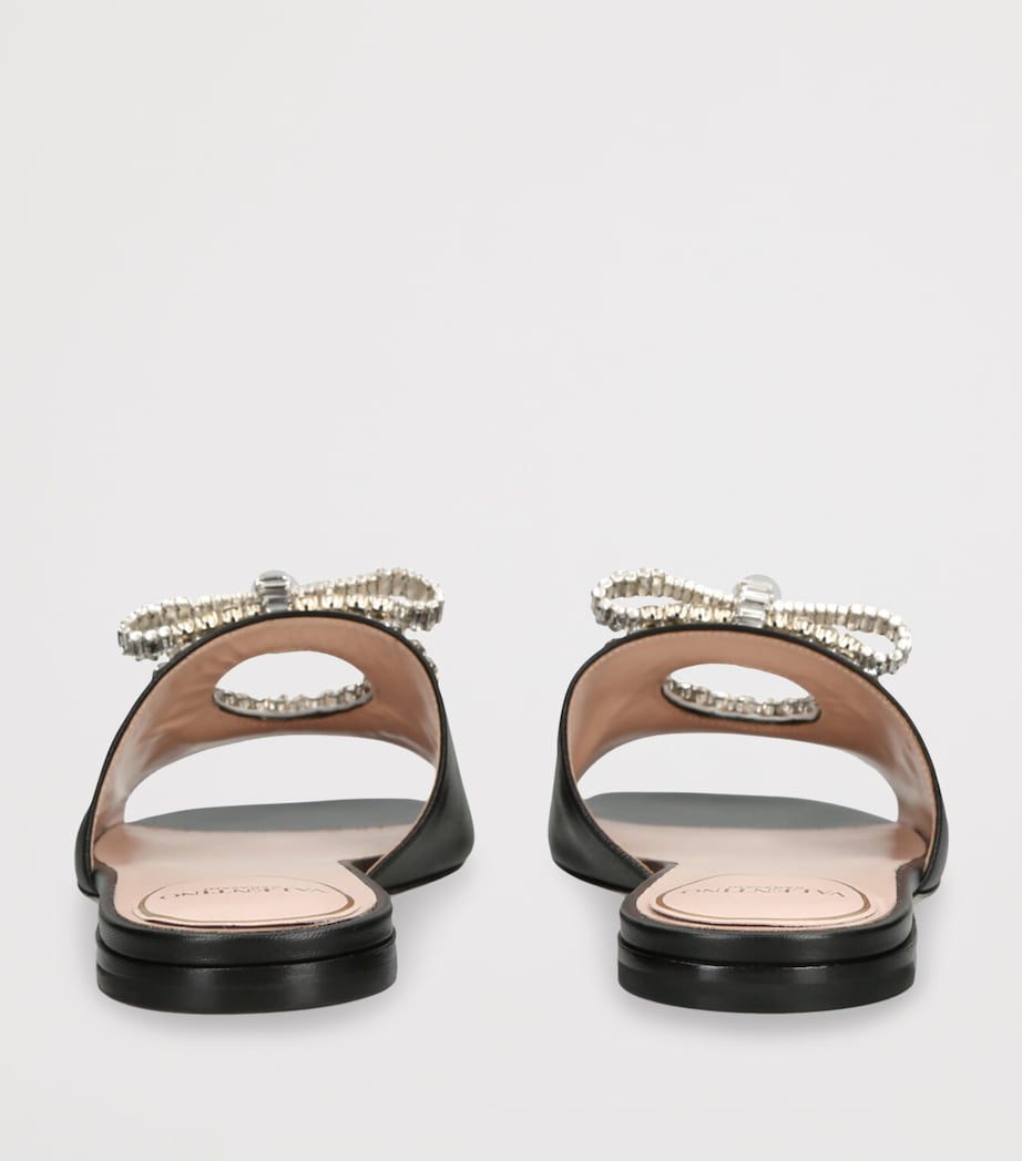 Valentino Garavani Leather Crystal-Embellished Adamantine Sandals Black/comb Image 2