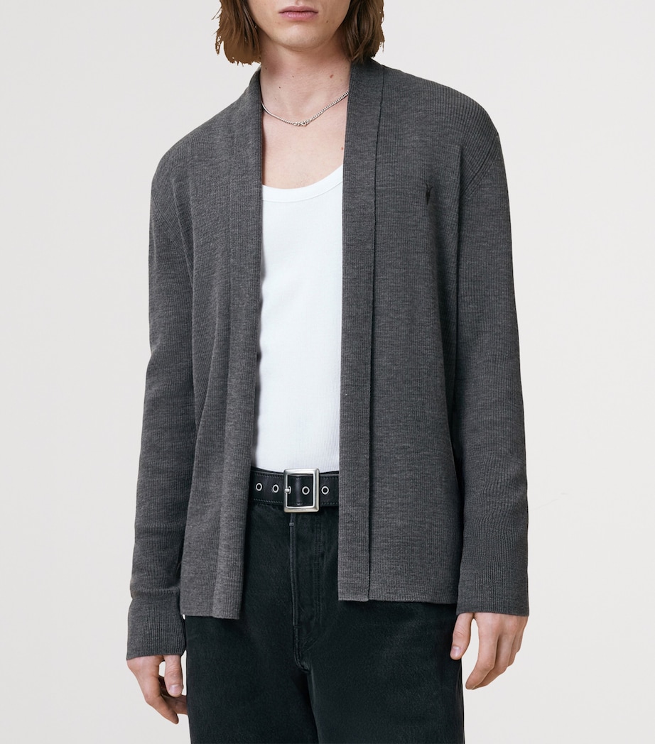 Merino Wool Mode Cardigan MONUMENT GREY Image 3