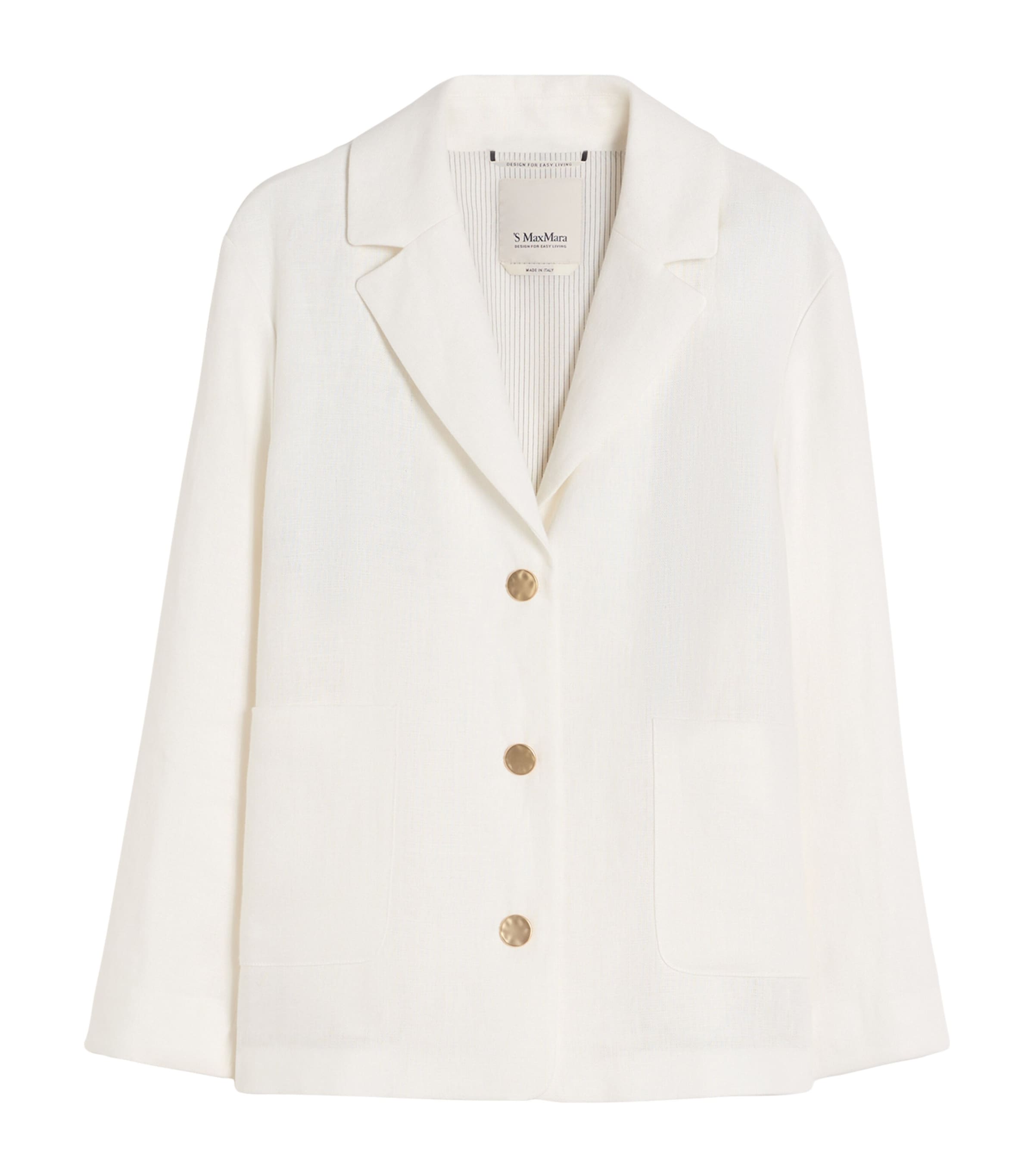 Max Mara White Linen Carlotta Blazer | Harrods US