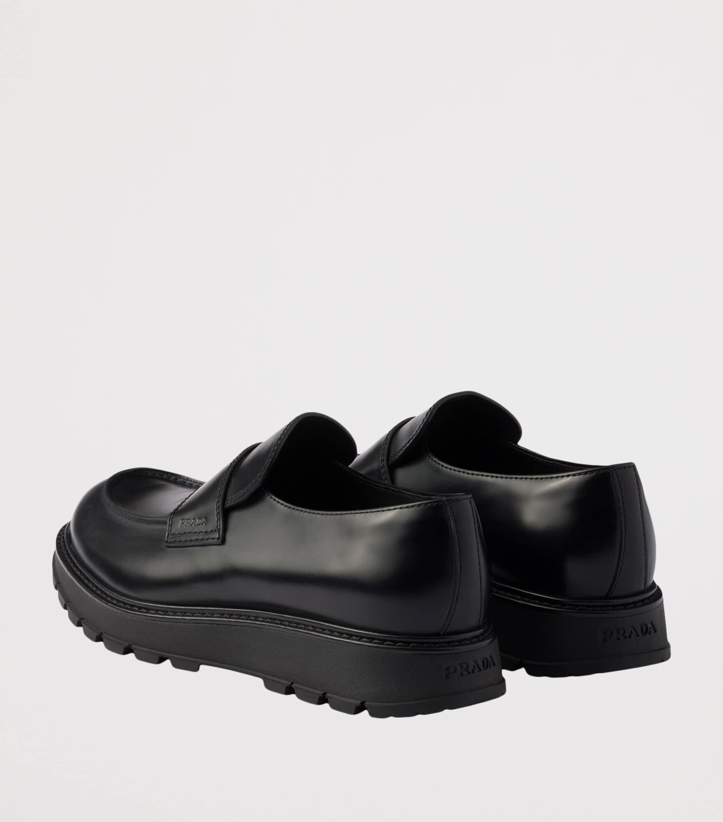 Brushed Leather Flatform Loafers F0002 Image 5